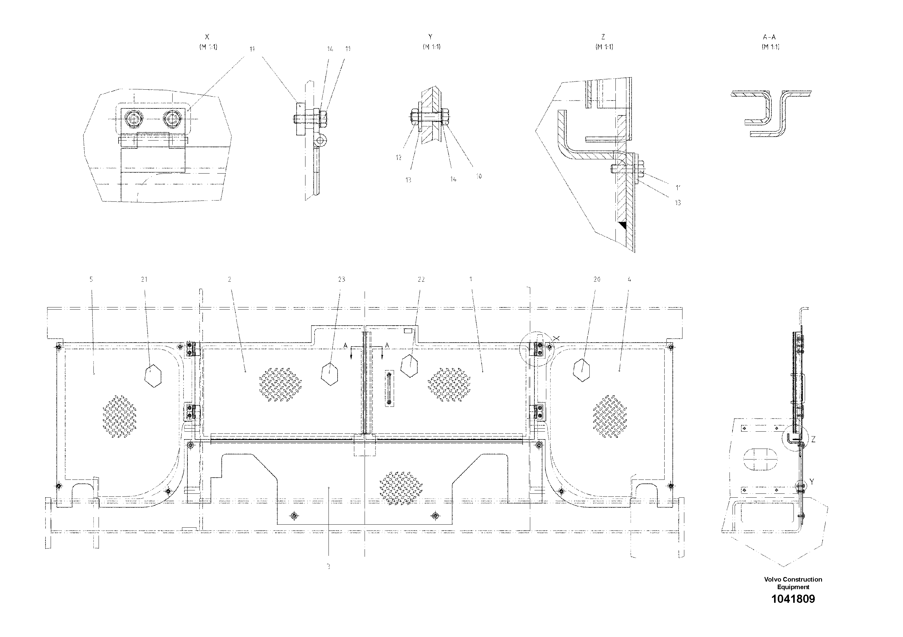 Схема запчастей Volvo ABG9820 - 91517 Bottom Plates ABG9820 S/N 20812 -