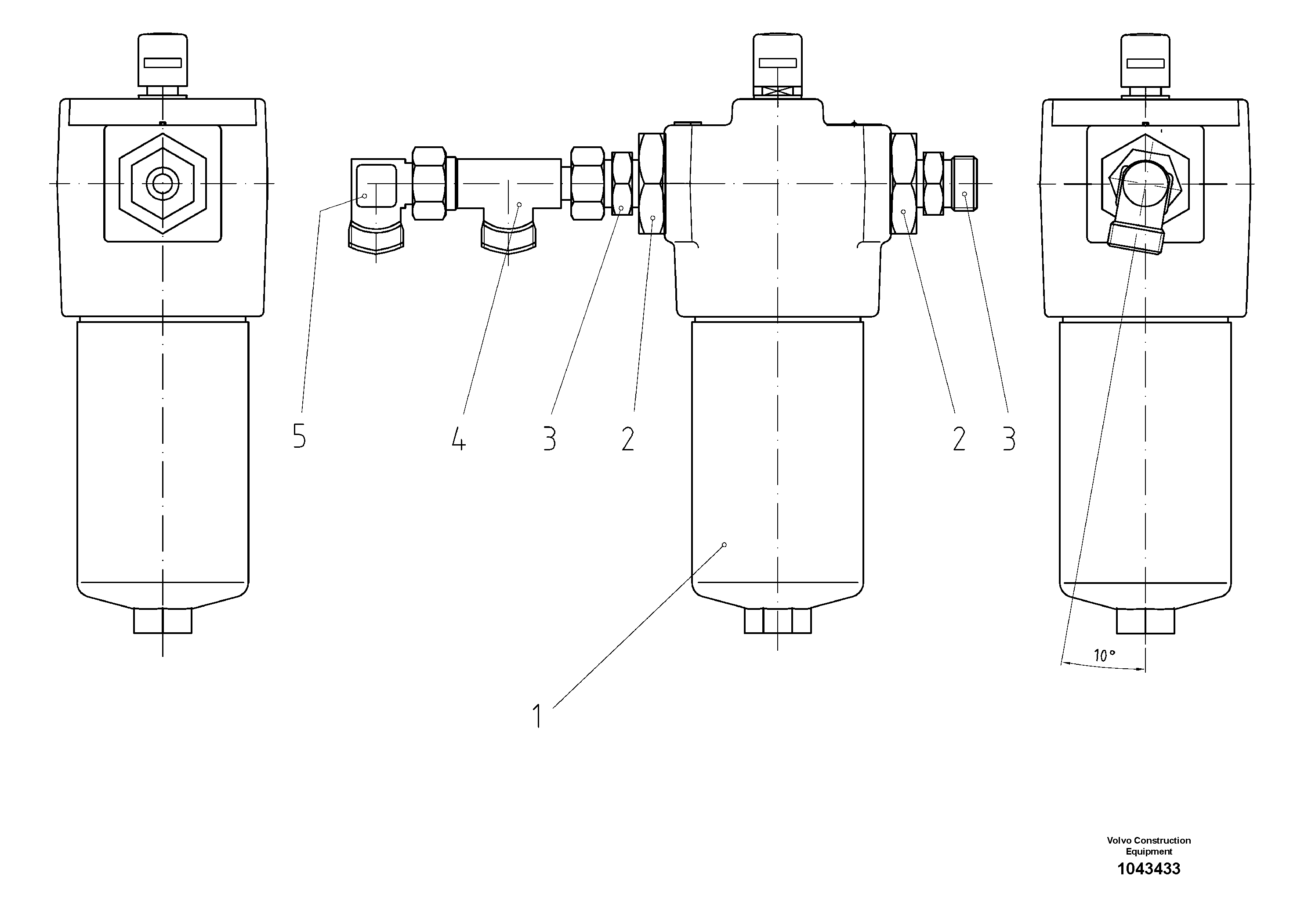 Схема запчастей Volvo ABG9820 - 94543 Pressure Filter pre-assemble ABG9820 S/N 20812 -