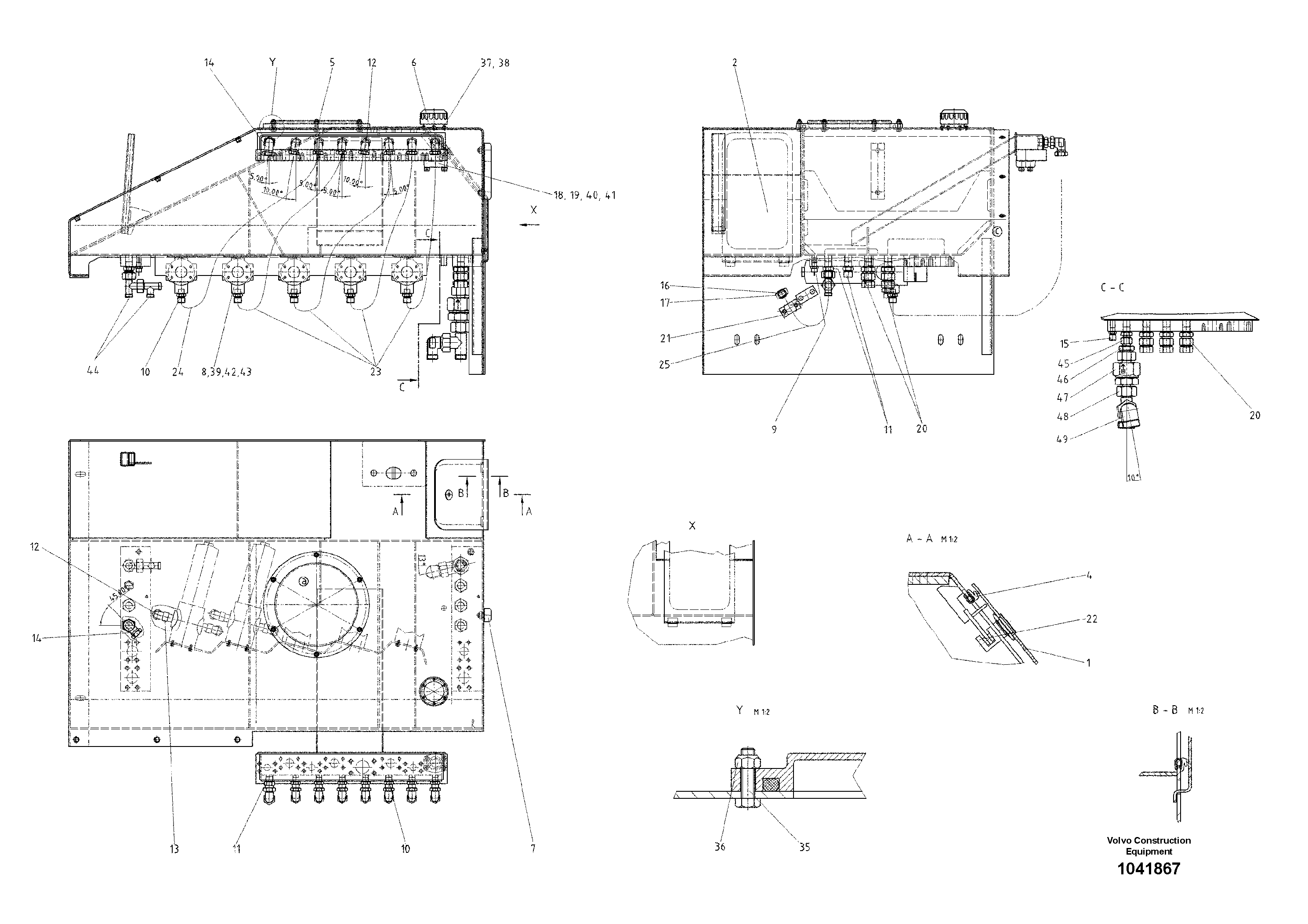 Схема запчастей Volvo ABG9820 - 95982 Масляный бак ABG9820 S/N 20812 -