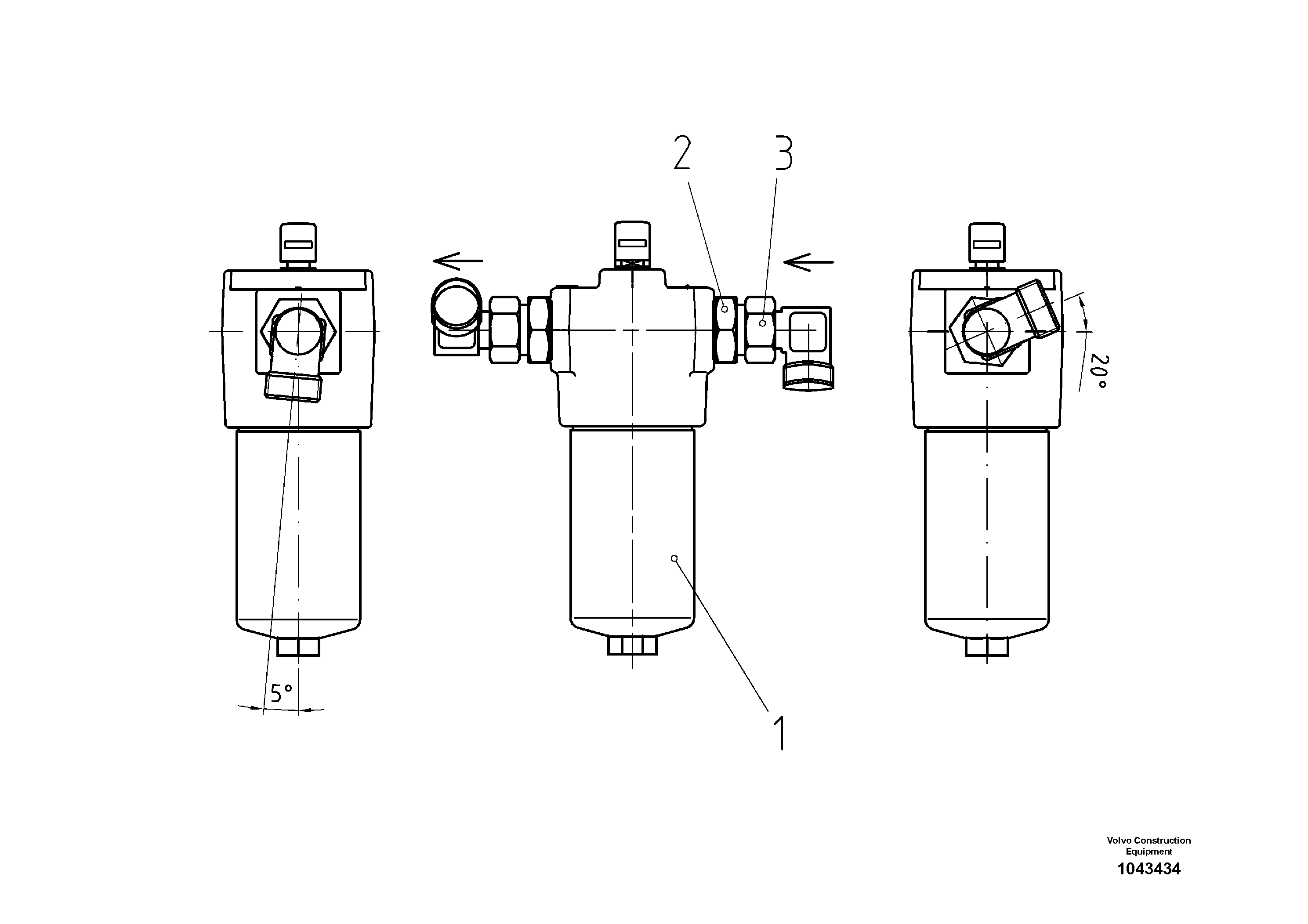 Схема запчастей Volvo ABG9820 - 99304 Pressure Filter pre-assemble ABG9820 S/N 20812 -