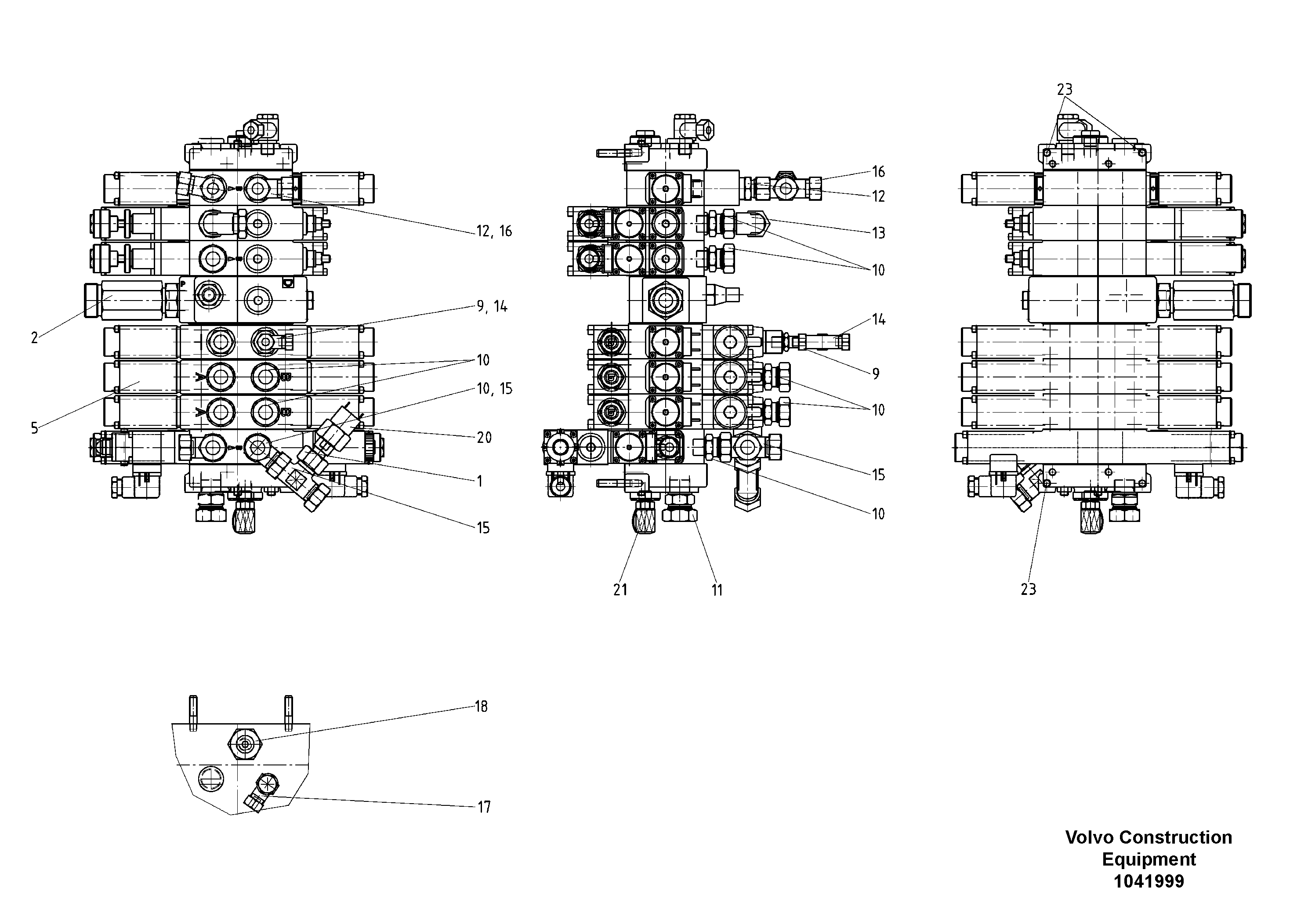 Схема запчастей Volvo ABG9820 - 93716 Valve block Conveyor ABG9820 S/N 20812 -