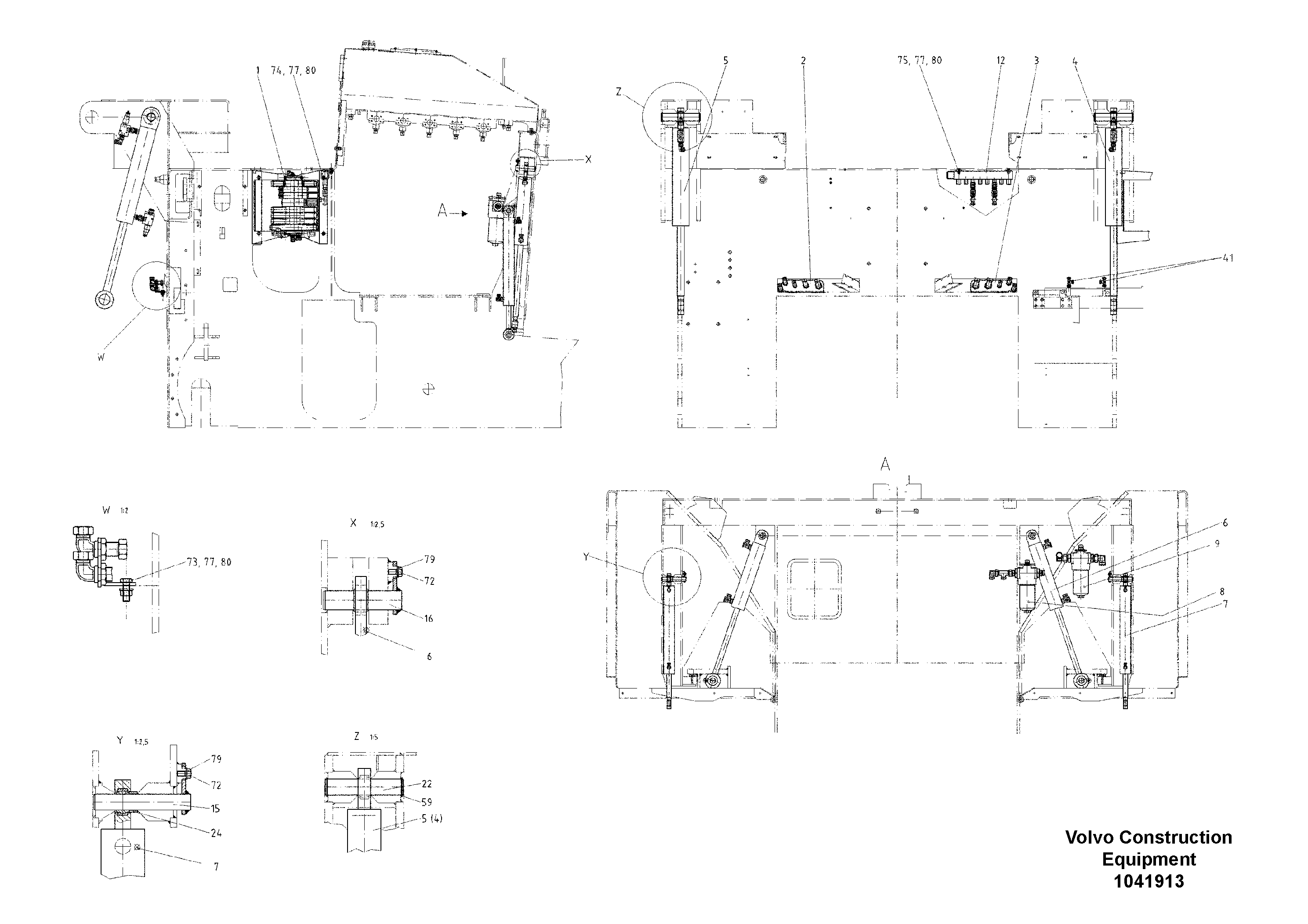 Схема запчастей Volvo ABG9820 - 93908 Cylinders And Valves ABG9820 S/N 20812 -