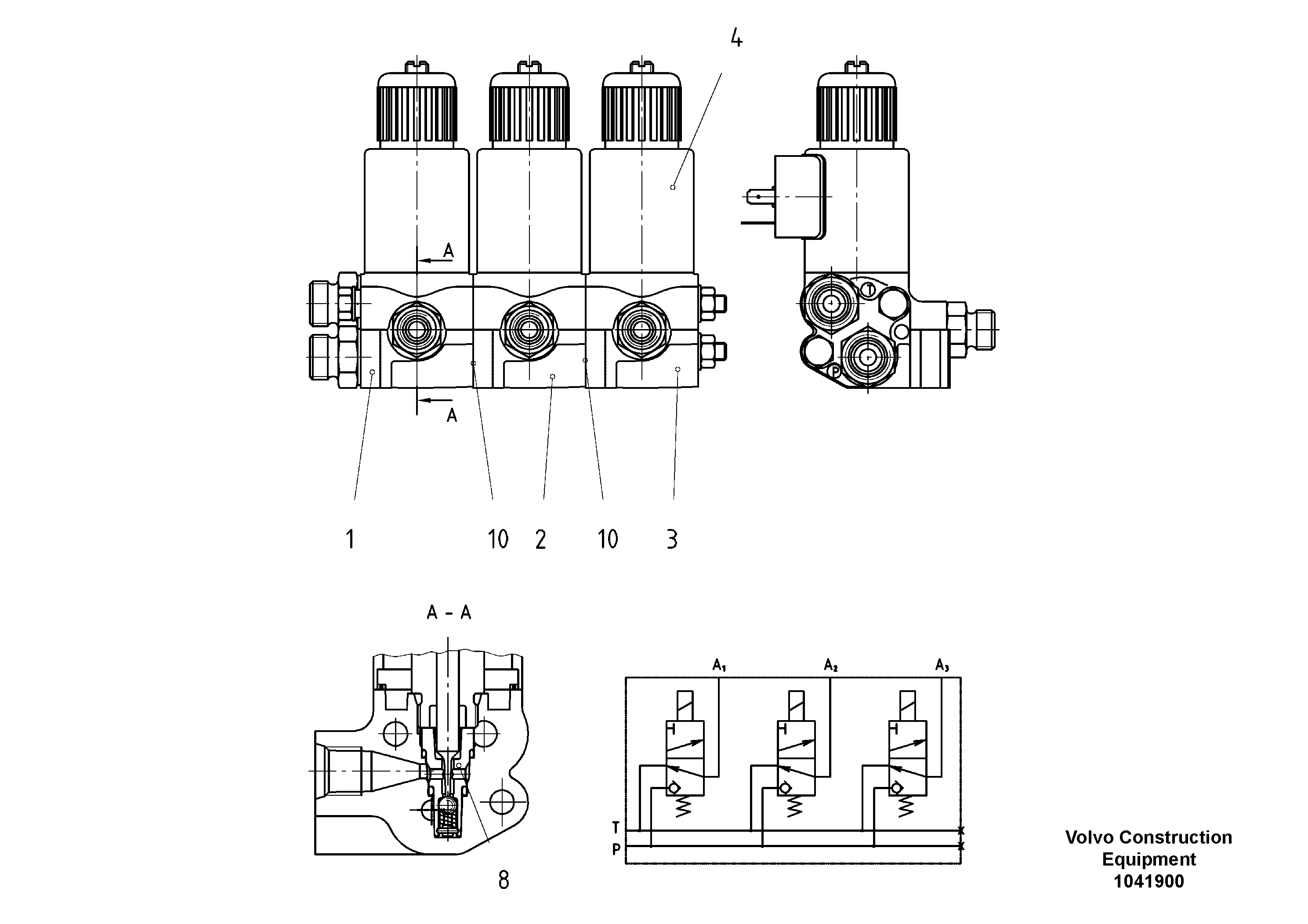Схема запчастей Volvo ABG9820 - 98452 3/2 Directional Valve ABG9820 S/N 20812 -