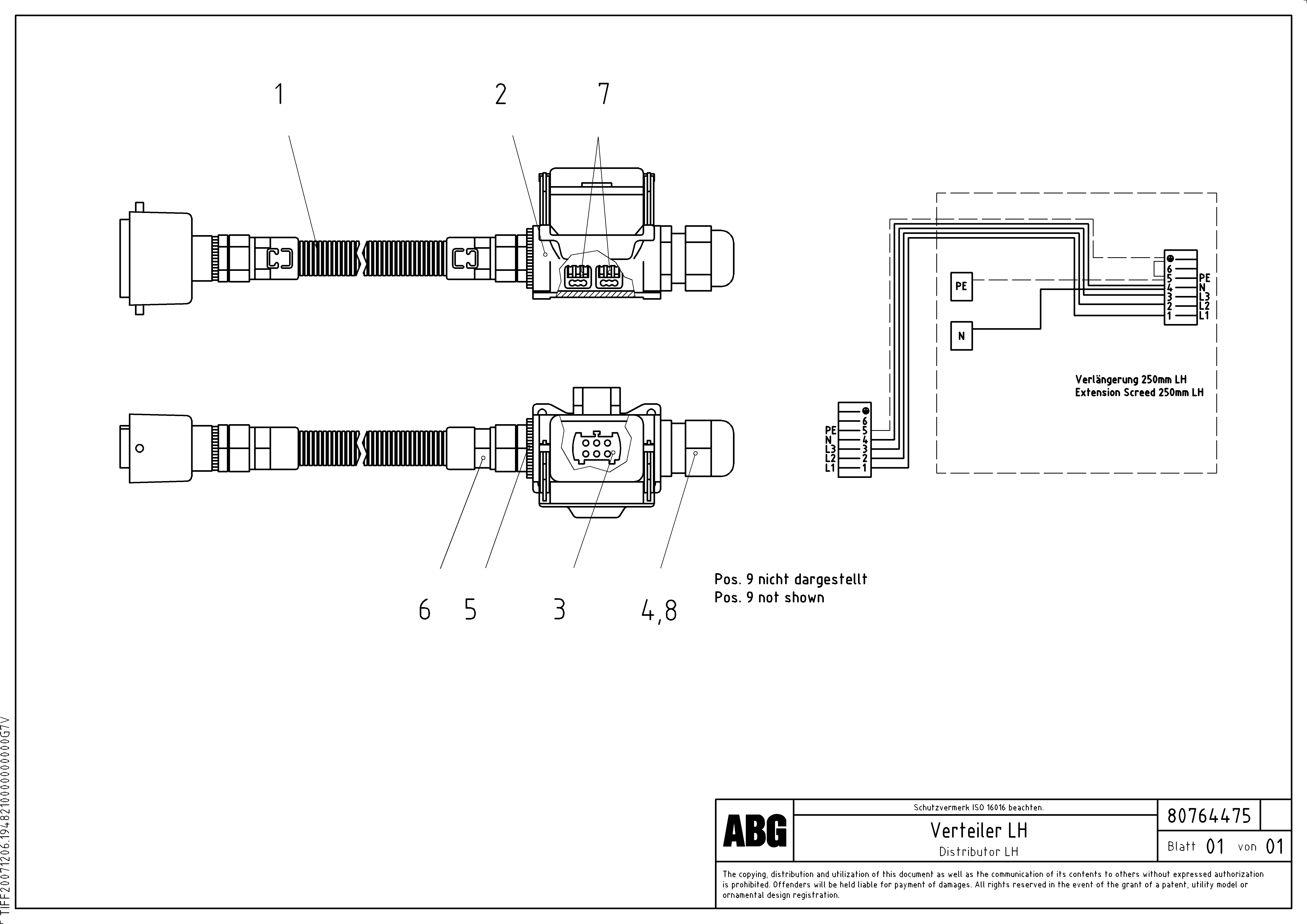 Схема запчастей Volvo ABG9820 - 77078 Distributor for extension VB 88 ETC ATT. SCREED 3,0 - 9,0 M ABG9820
