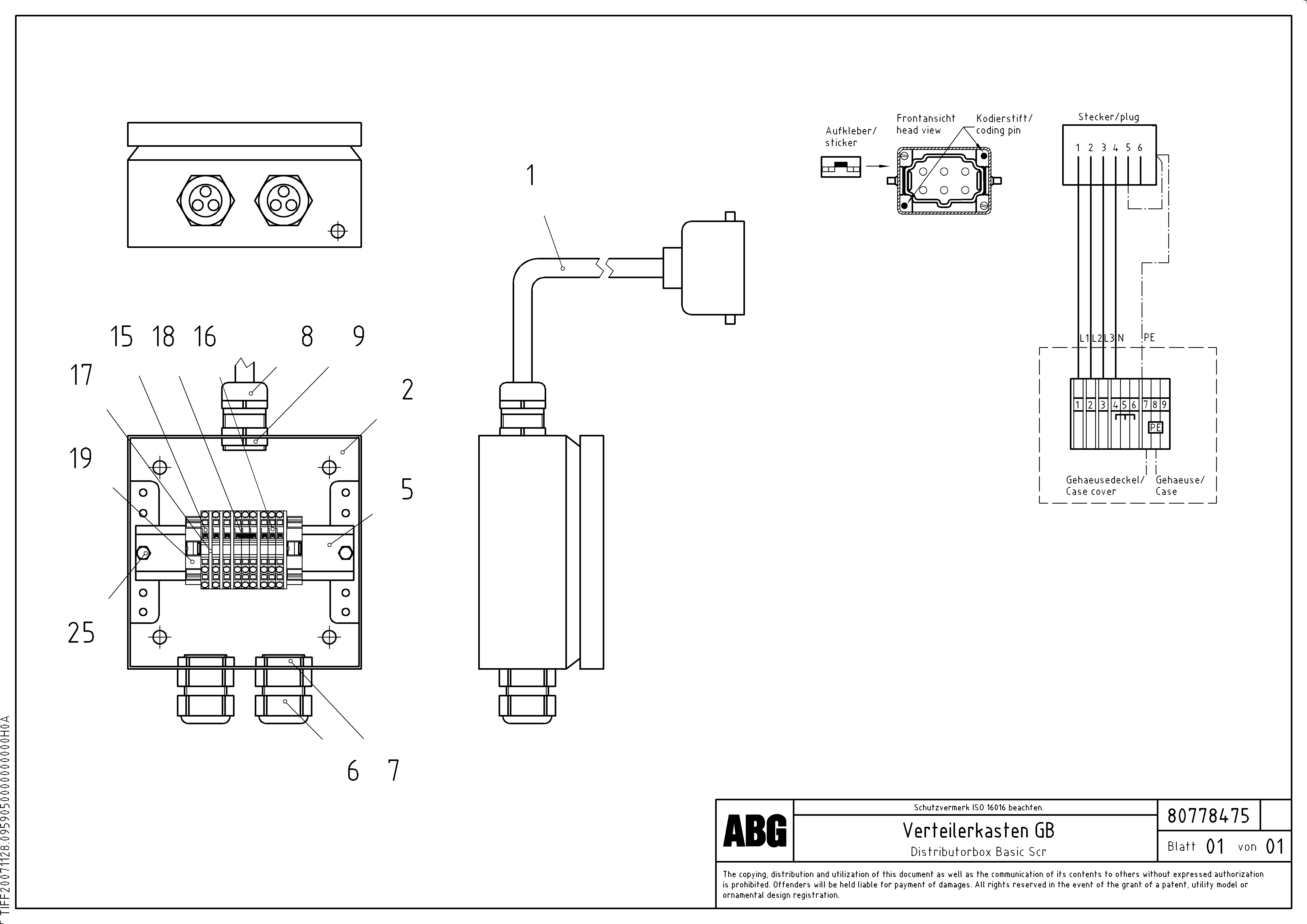 Схема запчастей Volvo ABG9820 - 78646 Distributorbox for basic screed VB 88 ETC ATT. SCREED 3,0 - 9,0 M ABG9820