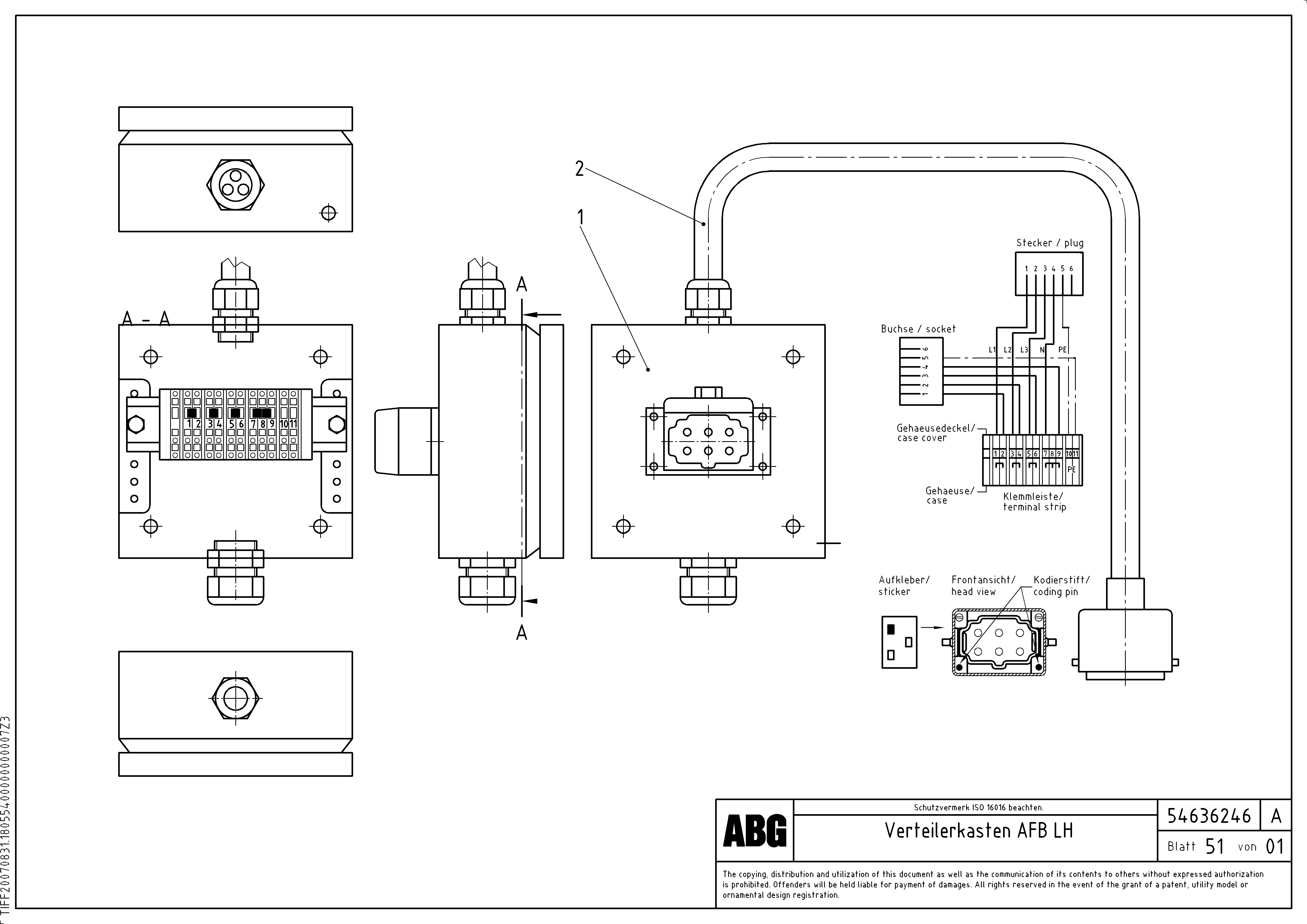 Схема запчастей Volvo ABG9820 - 75371 Distribution box for extendable screed VDT-V 88 ETC SCREEDS 3,0 - 9,0M ABG9820