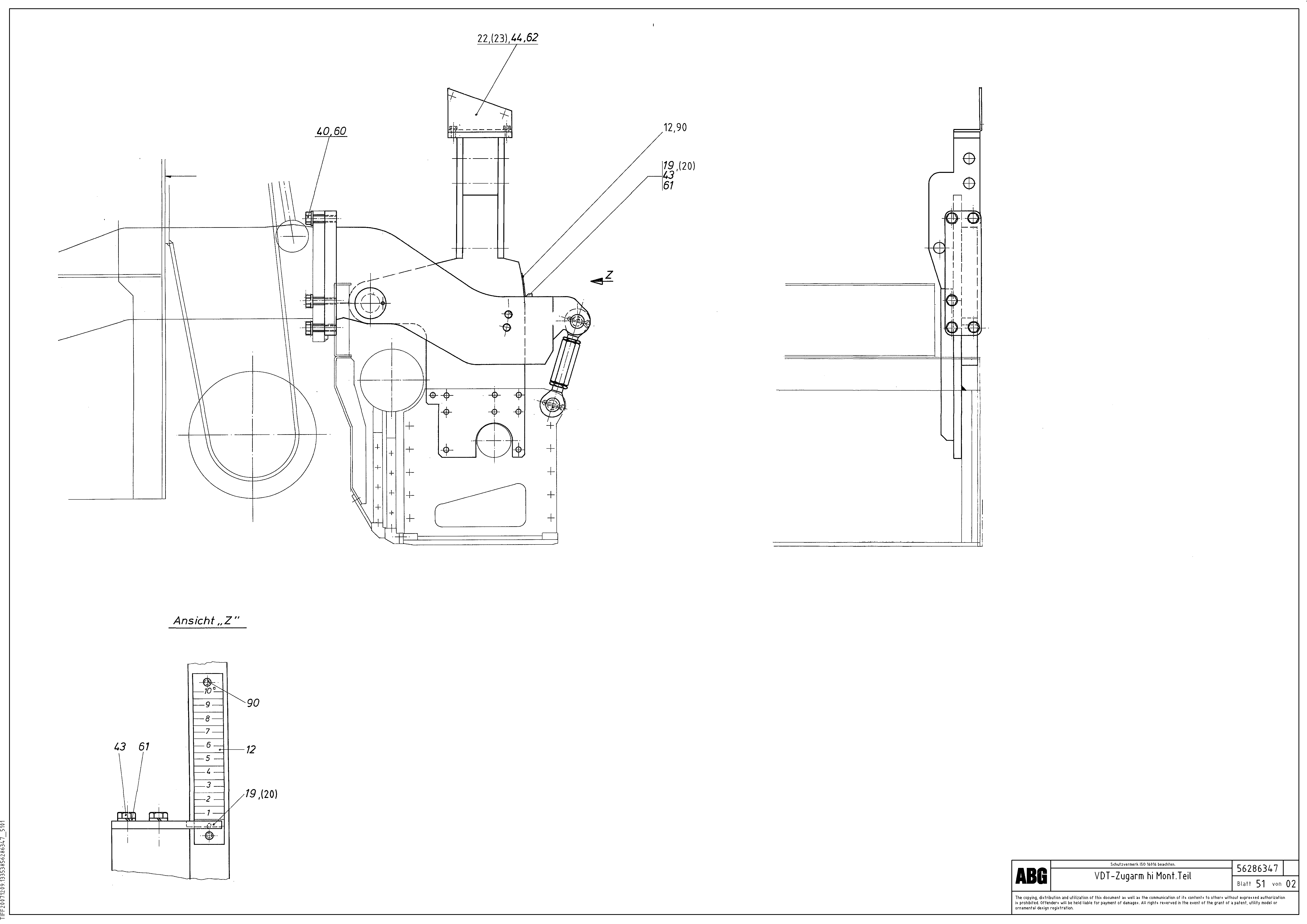 Схема запчастей Volvo ABG9820 - 70898 Mounting parts for towing arms rear VDT 120 ATT. SCREEDS 3,0 -13,0M ABG9820