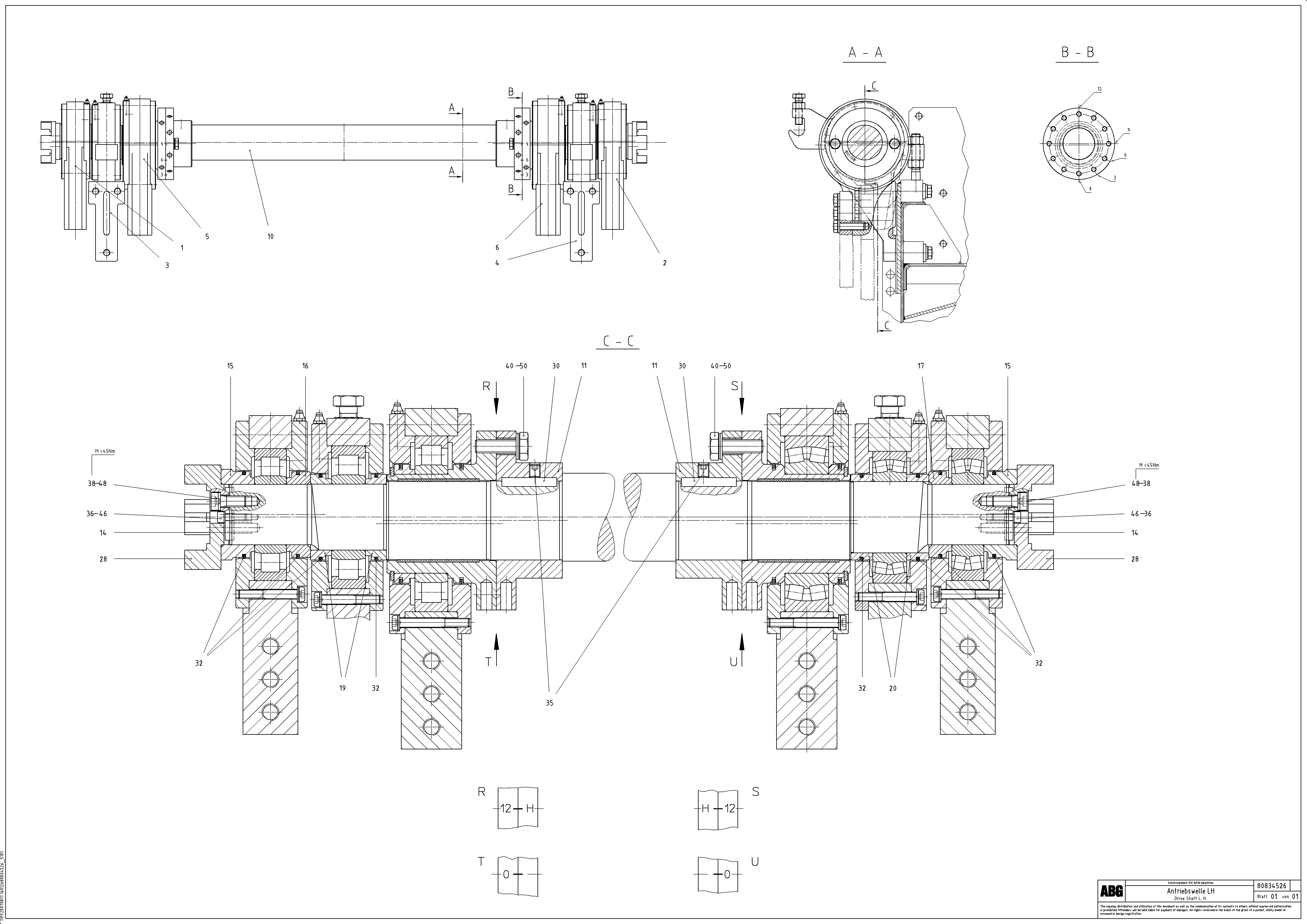 Схема запчастей Volvo ABG9820 - 78652 Drive shaft for extension VDT 120 ATT. SCREEDS 3,0 -13,0M ABG9820