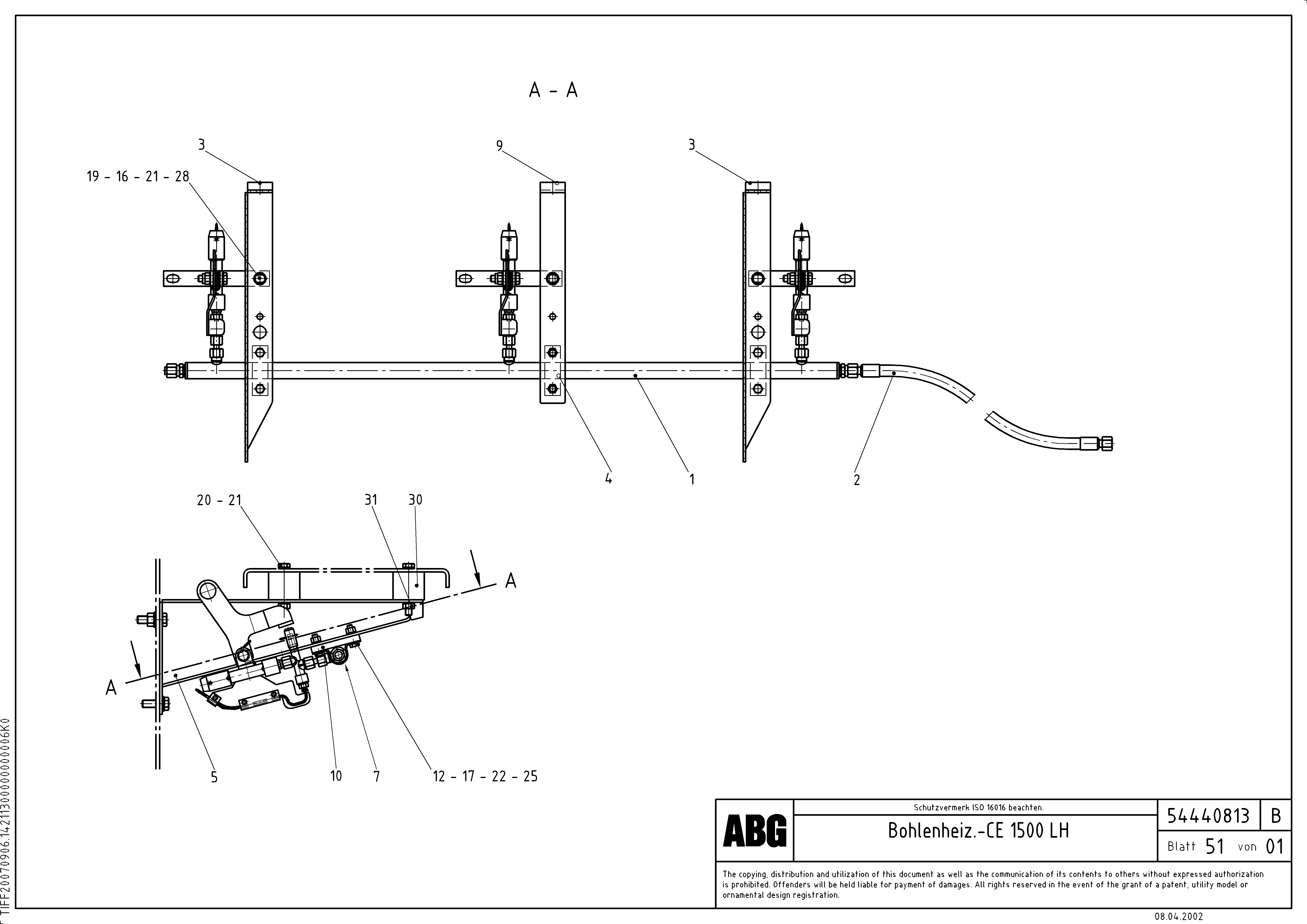 Схема запчастей Volvo ABG9820 - 69088 Screed heating CE VDT 120 VARIO ATT. SCREEDS 5,0 -12,5M ABG9820