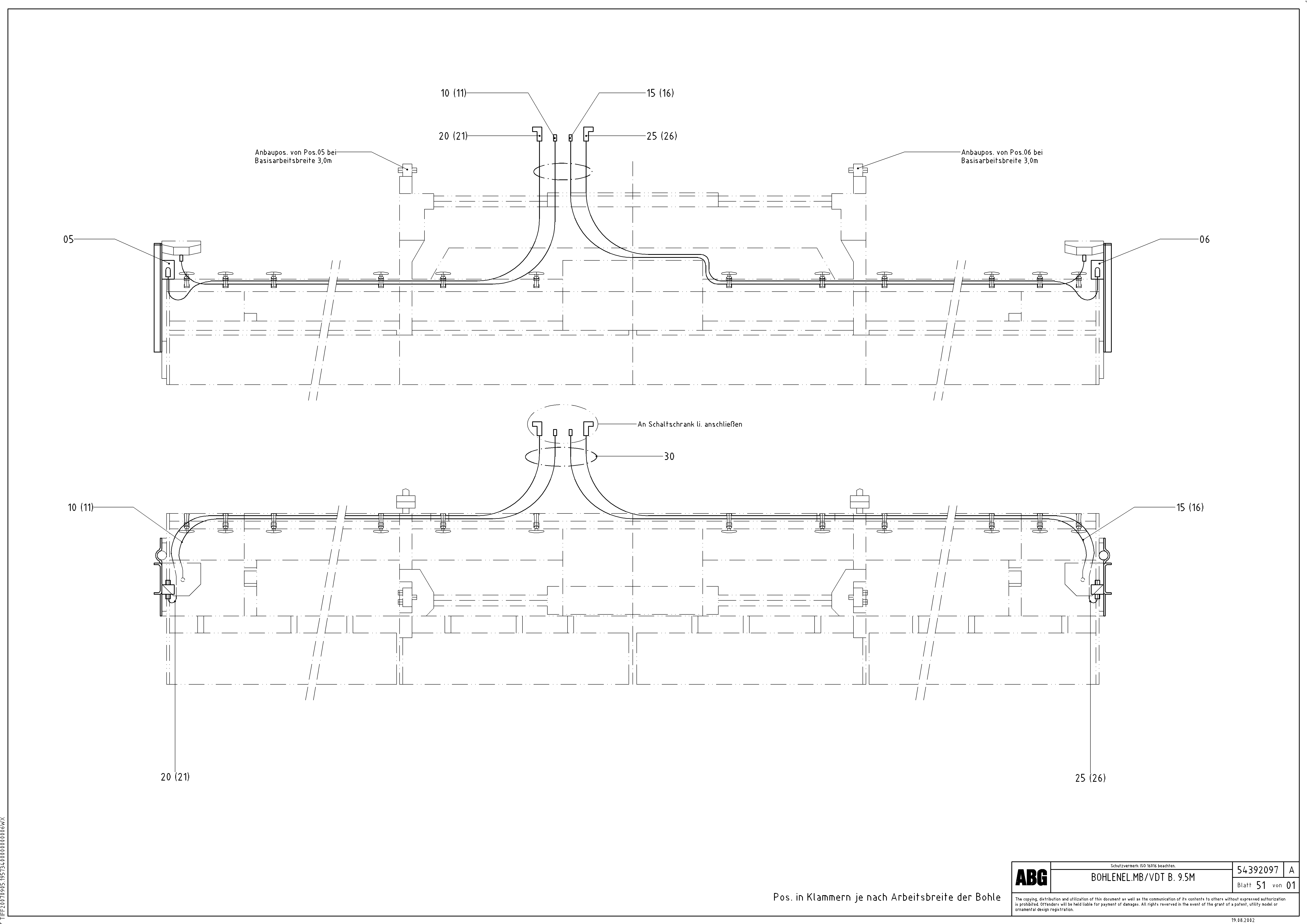 Схема запчастей Volvo ABG9820 - 64569 Electrical installations MB 120 ATT. SCREEDS 3,0 -16,0M ABG9820