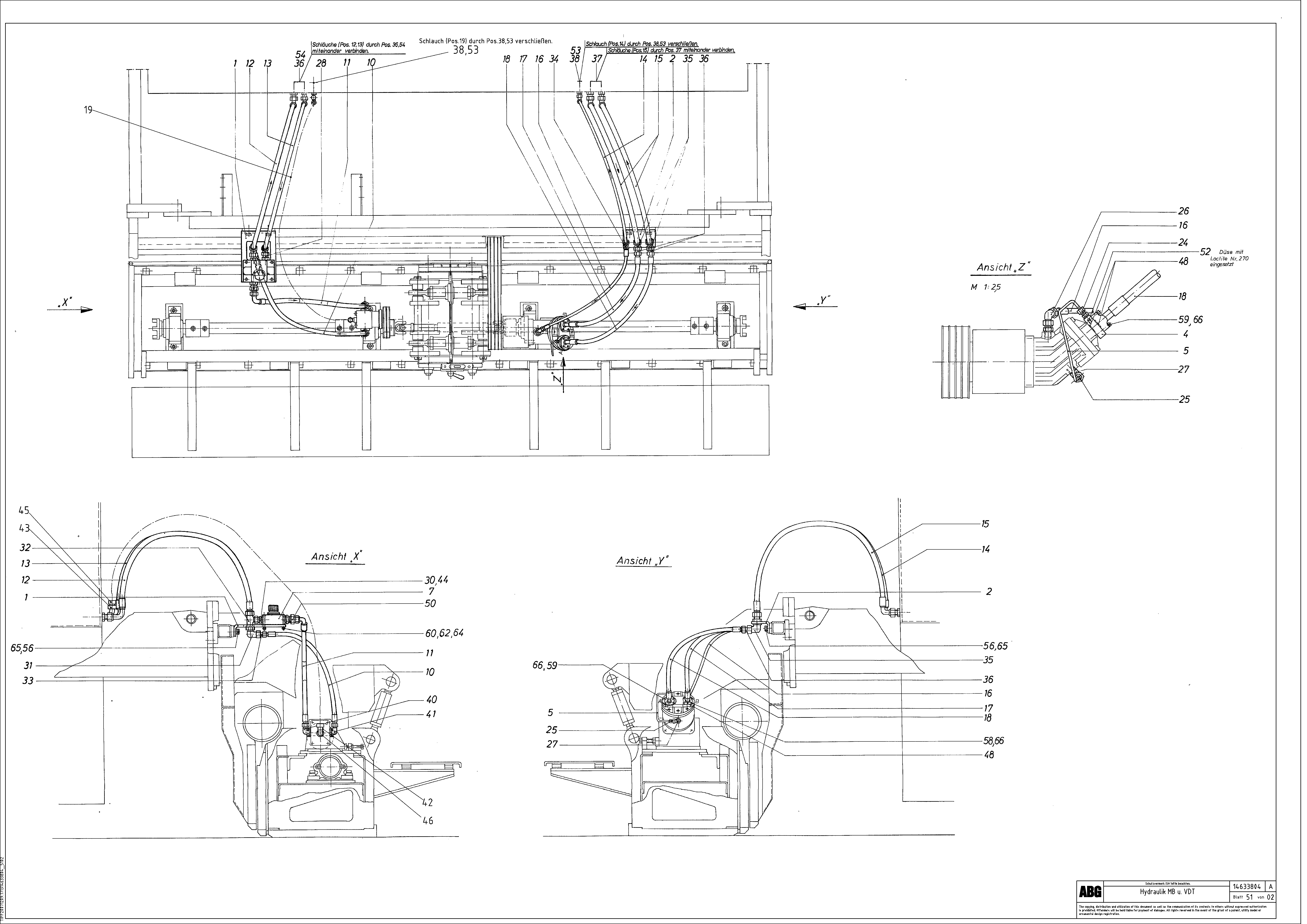 Схема запчастей Volvo ABG9820 - 64813 Hose kit for hydraulic crown adjustment on basic and extandable screed MB 120 ATT. SCREEDS 3,0 -16,0M ABG9820