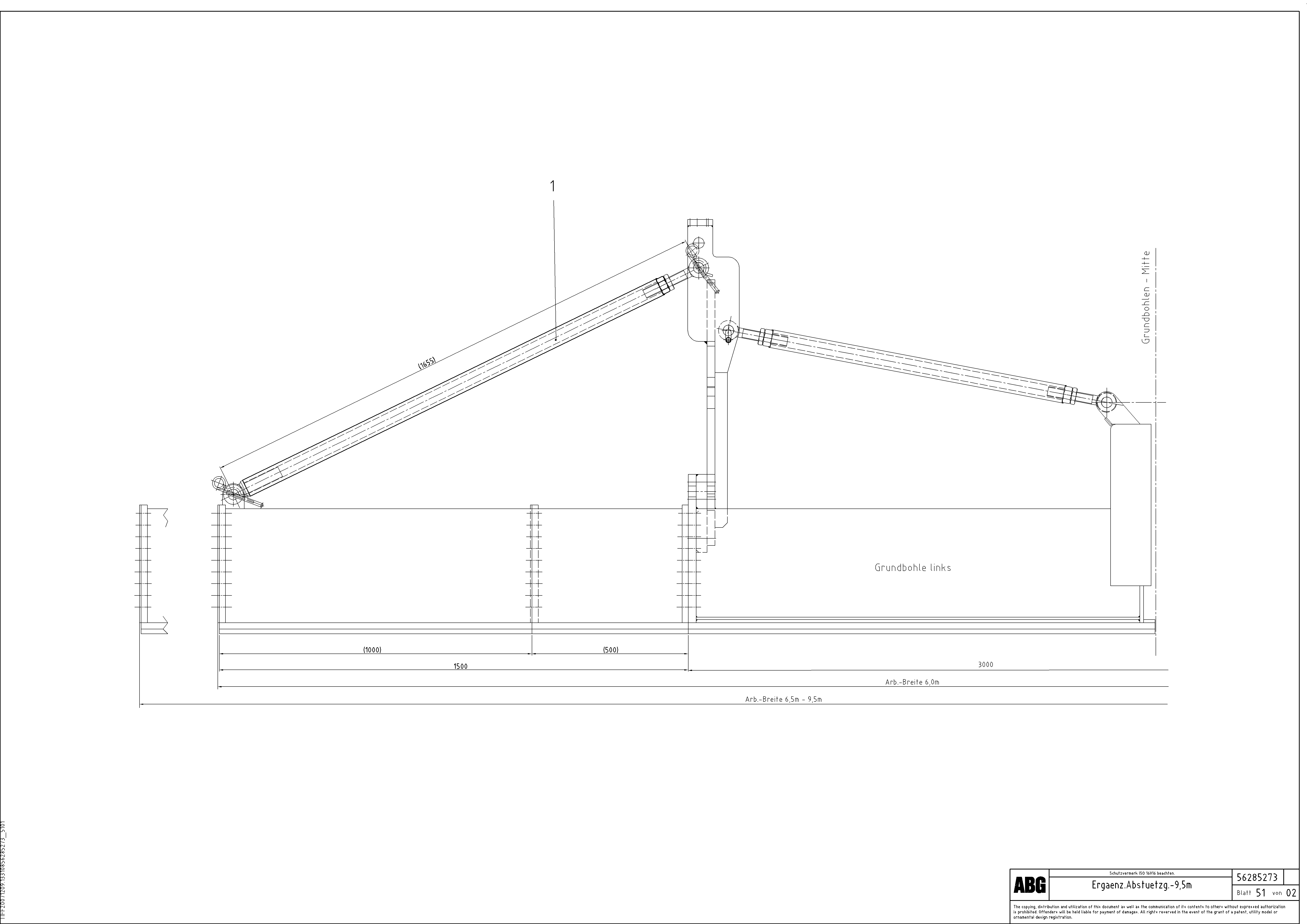 Схема запчастей Volvo ABG9820 - 67083 Support tube assembly for extendable screed MB 120 ATT. SCREEDS 3,0 -16,0M ABG9820
