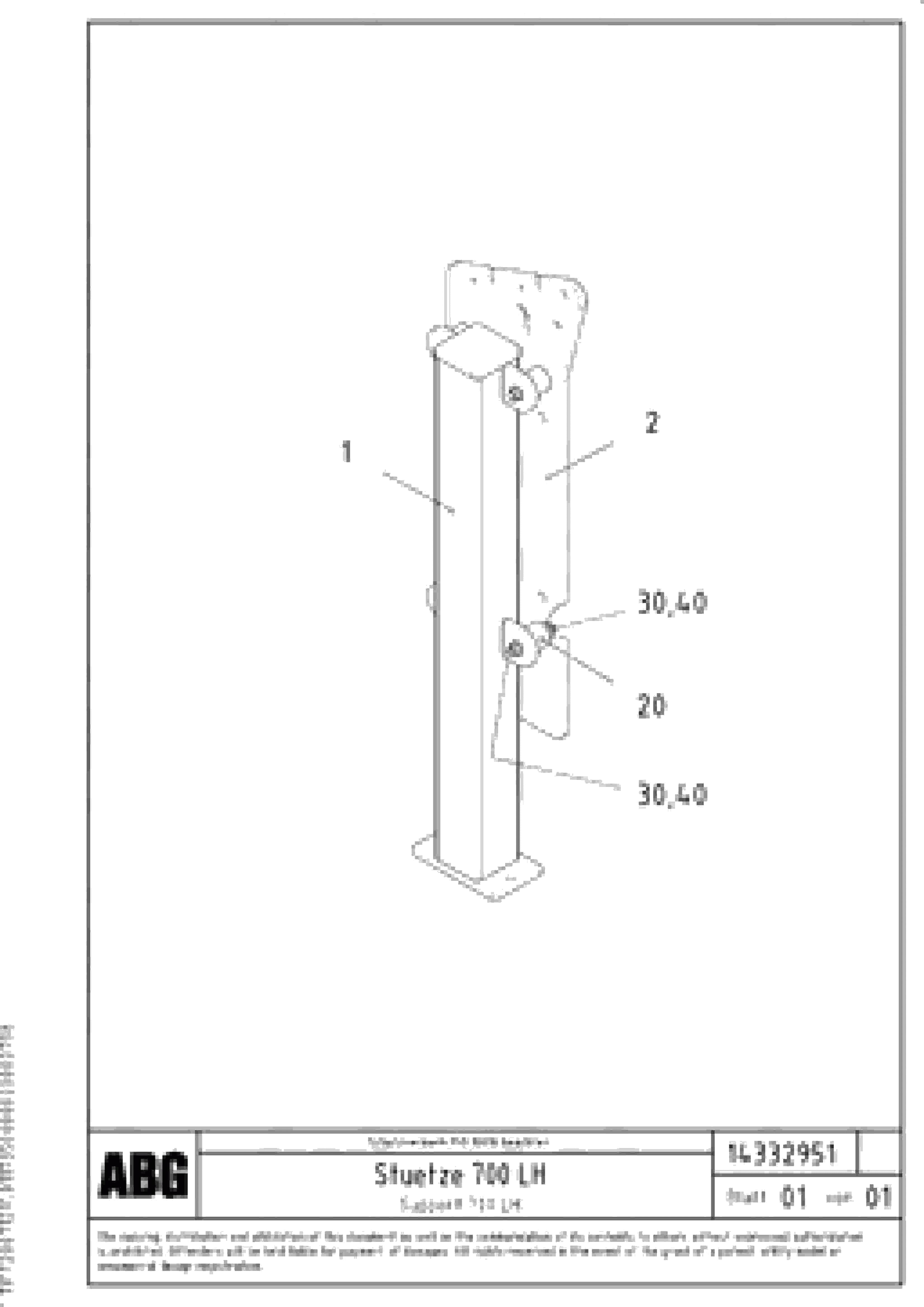 Схема запчастей Volvo ABG9820 - 66458 Опора VDT-V 89 ETC ATT. SCREEDS 3,0 - 9,0M ABG9820