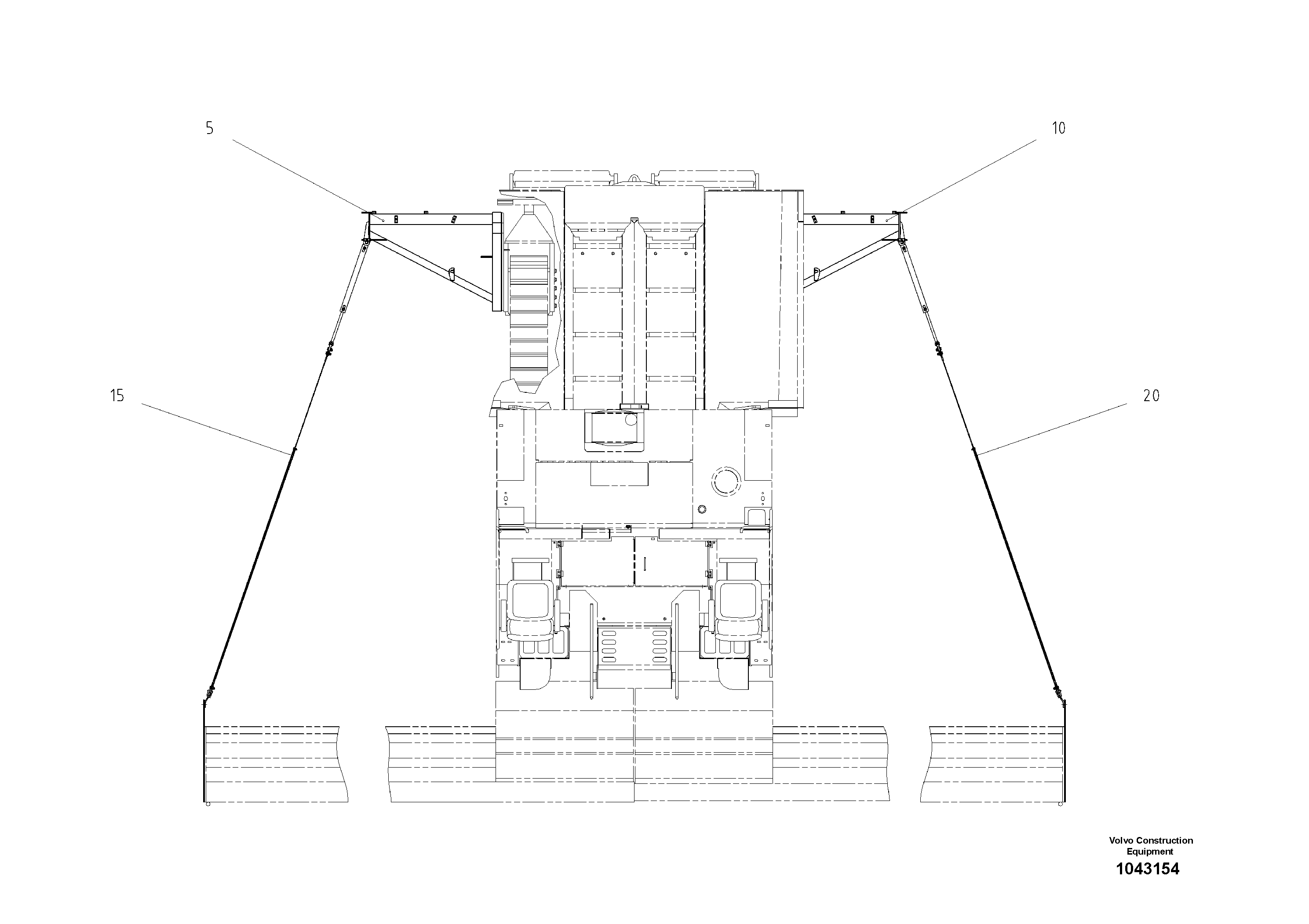 Схема запчастей Volvo ABG9820 - 53425 Screed Tensioning Device ABG9820 S/N 20812 -