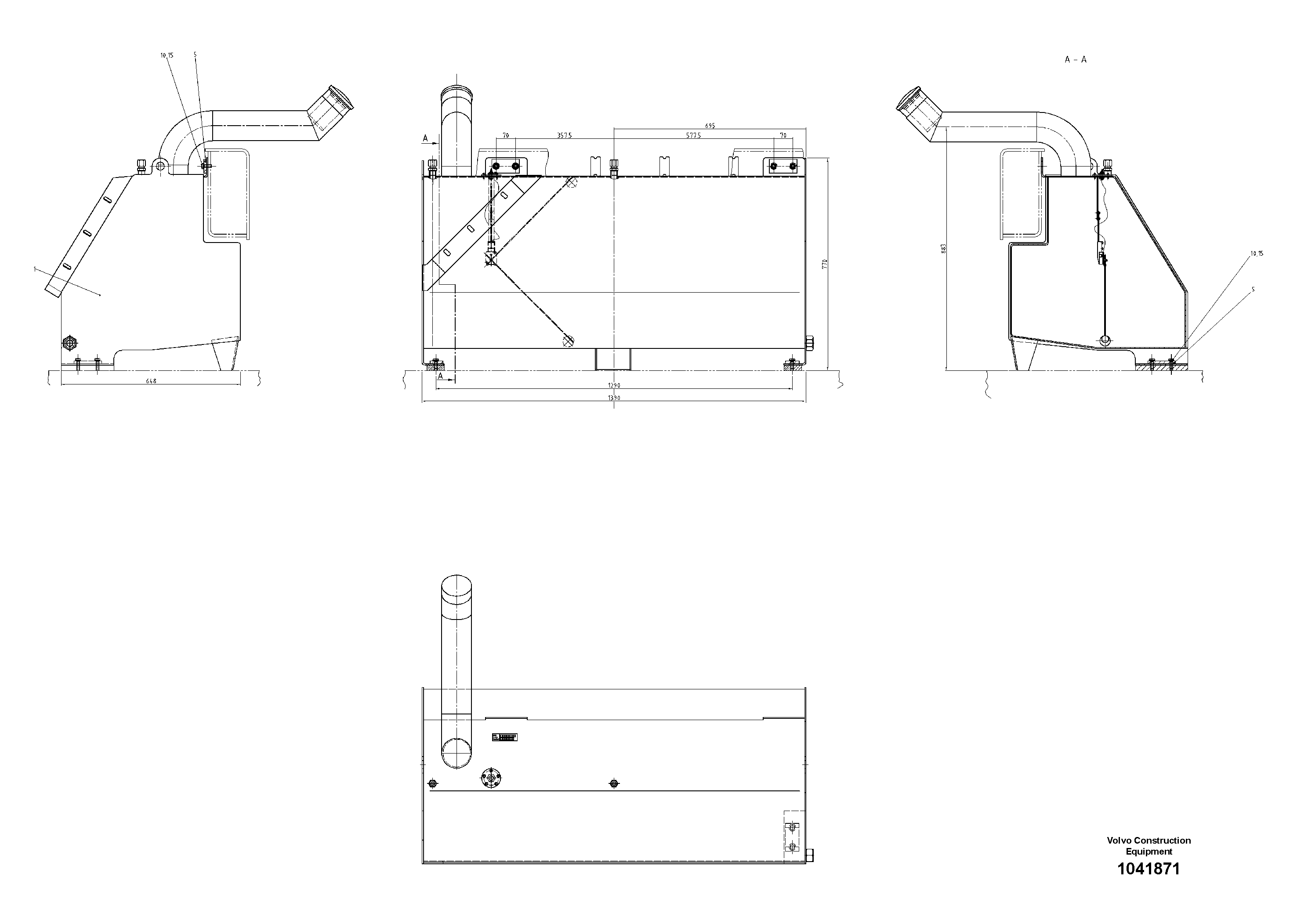 Схема запчастей Volvo ABG9820 - 93443 Топливный бак (бензобак) ABG9820 S/N 20812 -