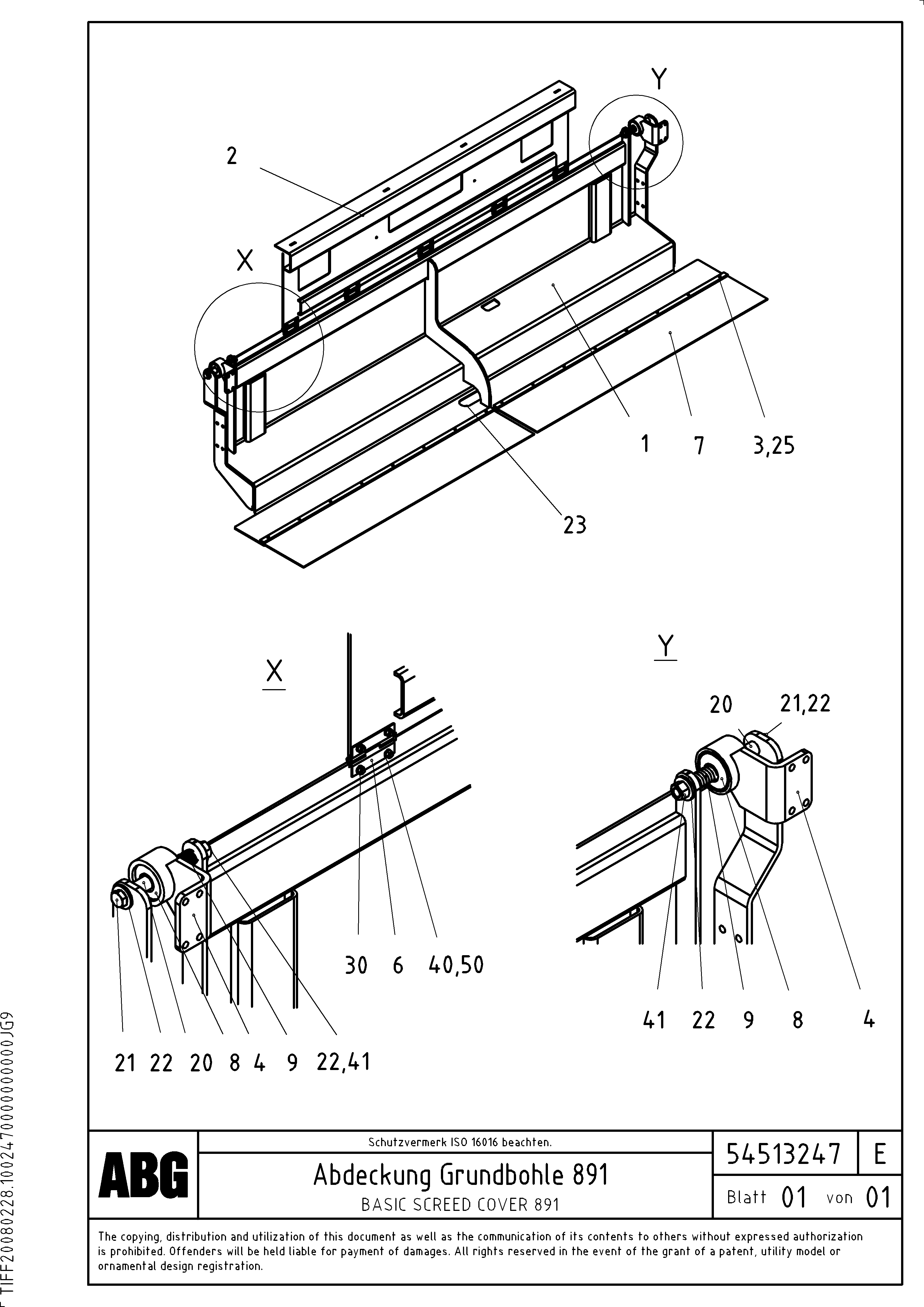 Схема запчастей Volvo ABG9820 - 62839 Screed cover VDT-V 89 ETC ATT. SCREEDS 3,0 - 9,0M ABG9820