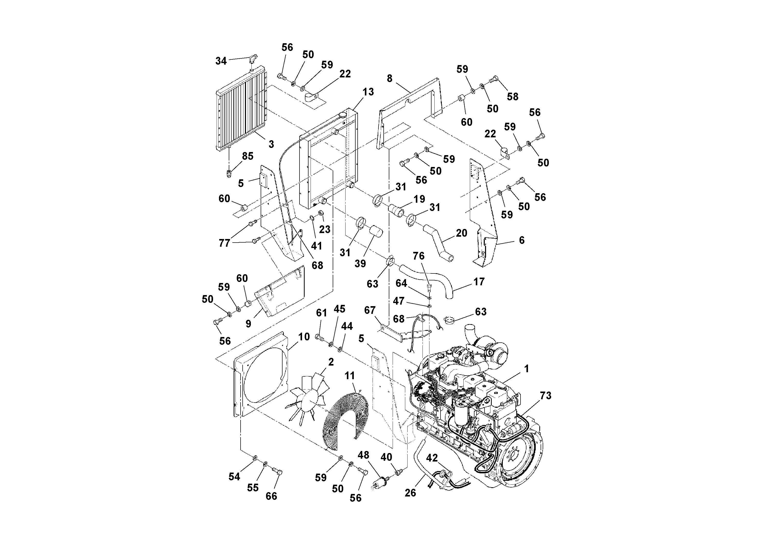 Схема запчастей Volvo PF4410 - 87477 Двигатель в сборе PF4410 S/N 197449-