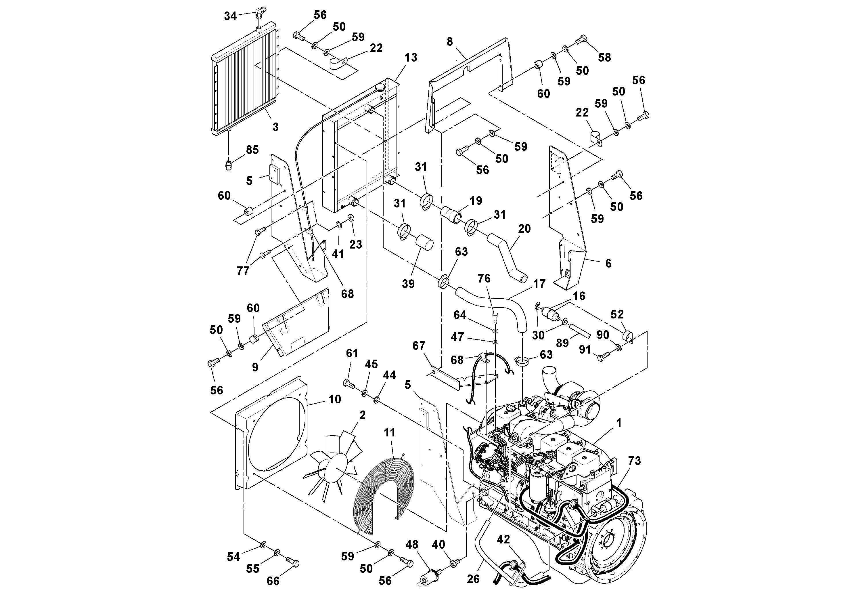 Схема запчастей Volvo PF4410 - 97962 Двигатель в сборе PF4410 S/N 197449-