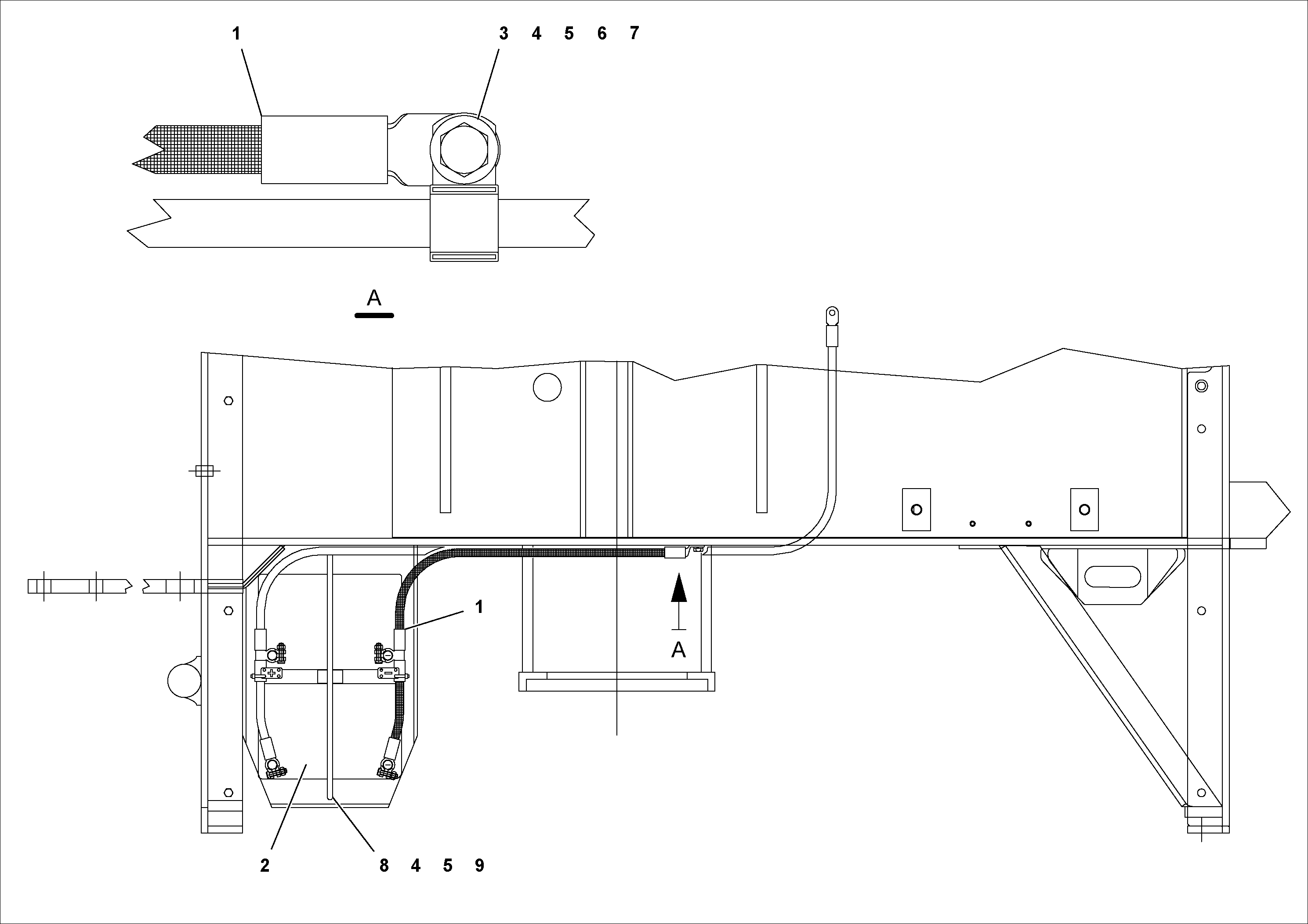 Схема запчастей Volvo PF4410 - 94359 Battery Wiring PF4410 S/N 197449-