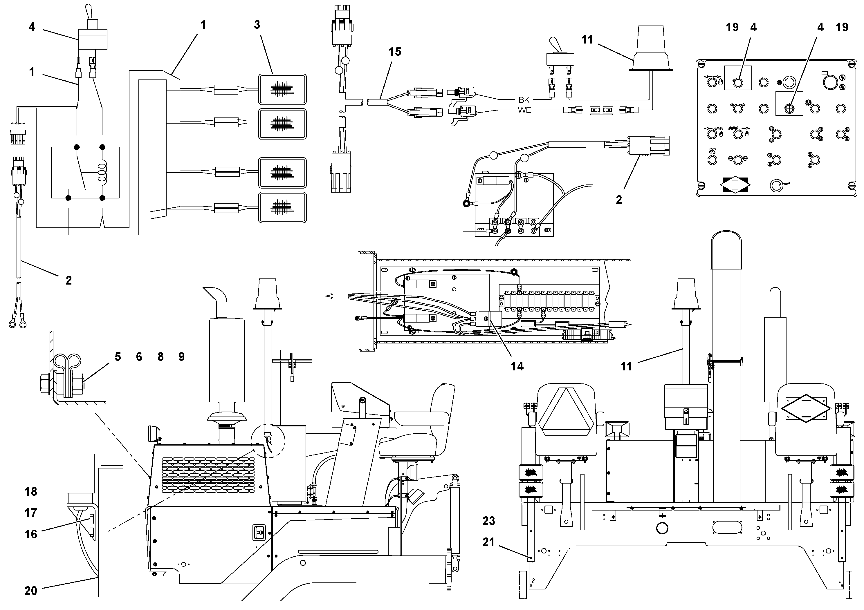 Схема запчастей Volvo PF4410 - 95017 Light Kits PF4410 S/N 197449-
