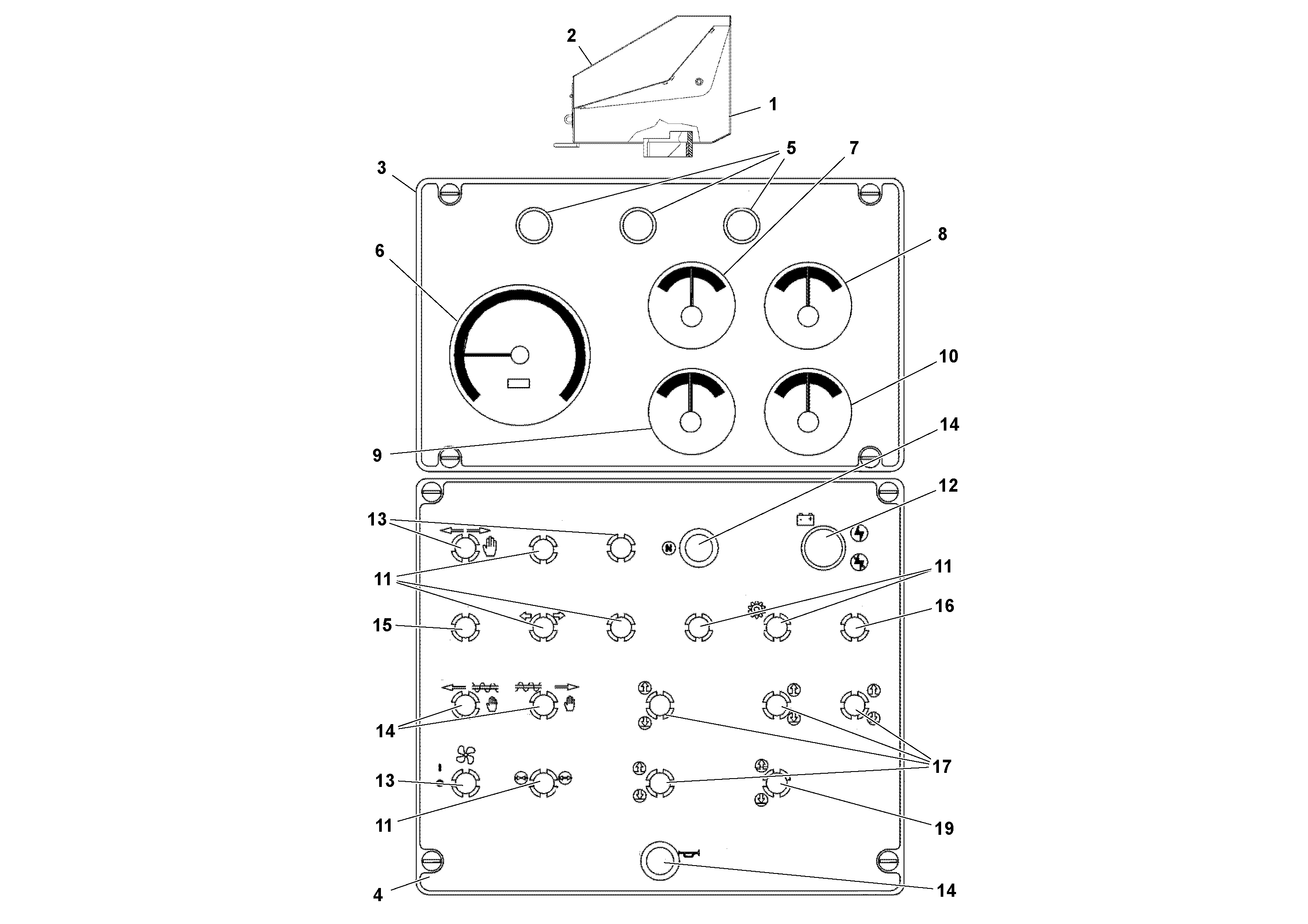 Схема запчастей Volvo PF4410 - 93907 Control Box Assembly PF4410 S/N 197449-