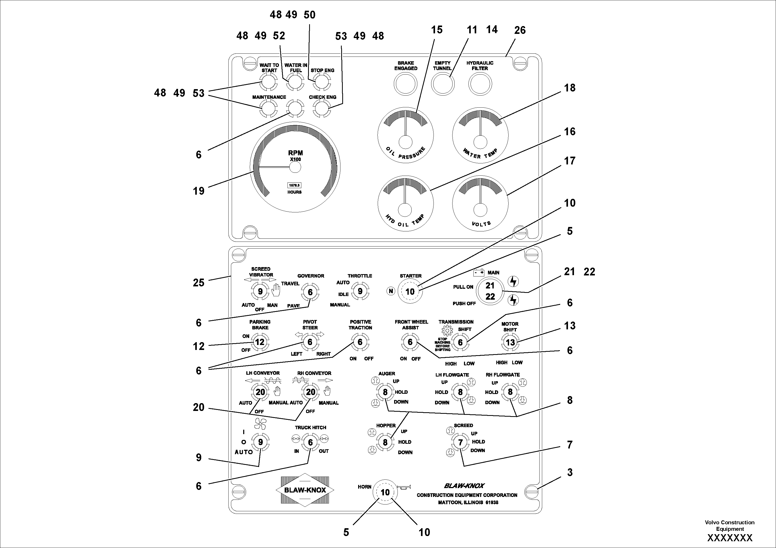 Схема запчастей Volvo PF4410 - 94127 Control Box Assembly PF4410 S/N 197449-