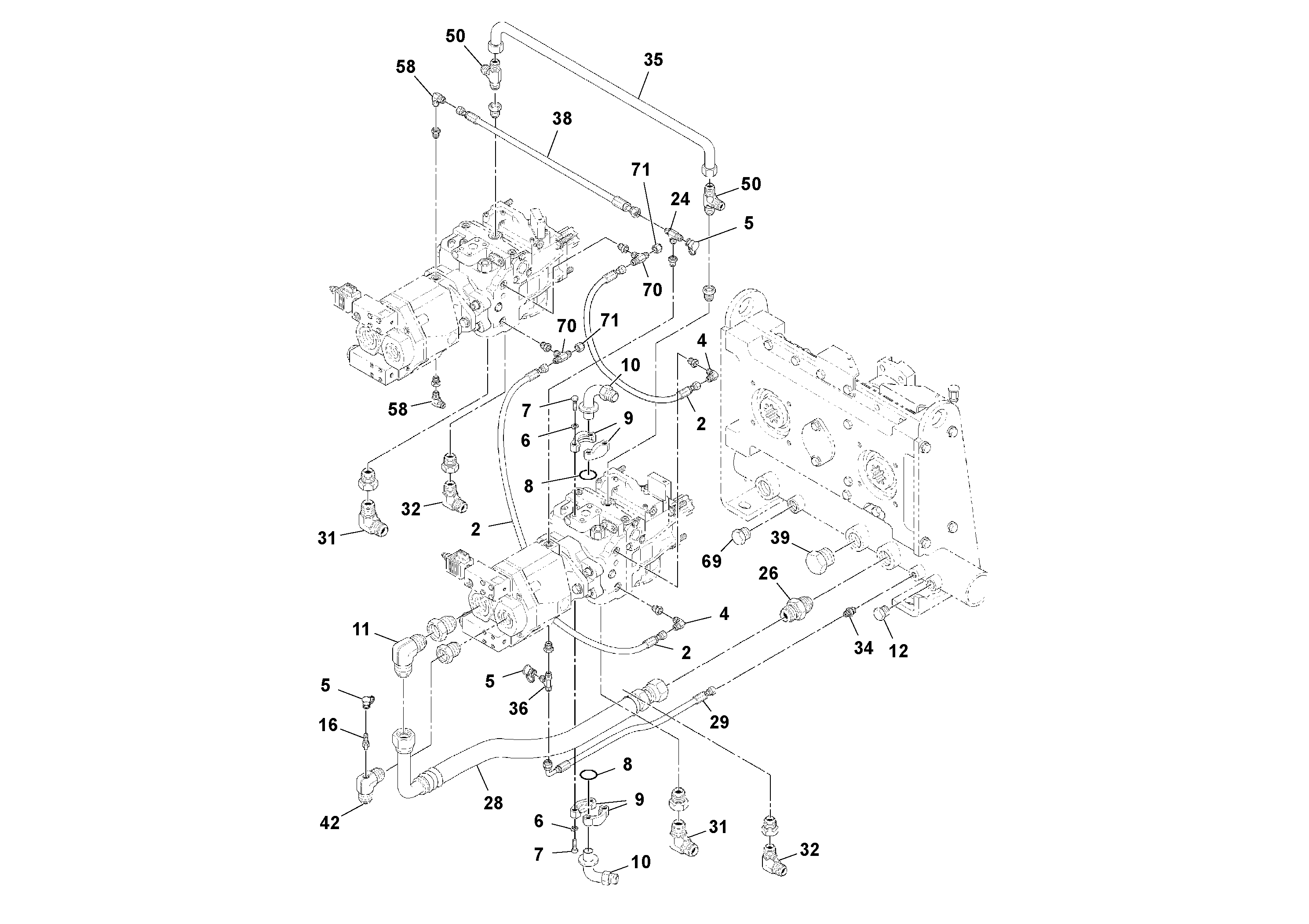 Схема запчастей Volvo PF4410 - 100846 Pump Drive Box With Optional Generator Pump PF4410 S/N 197449-