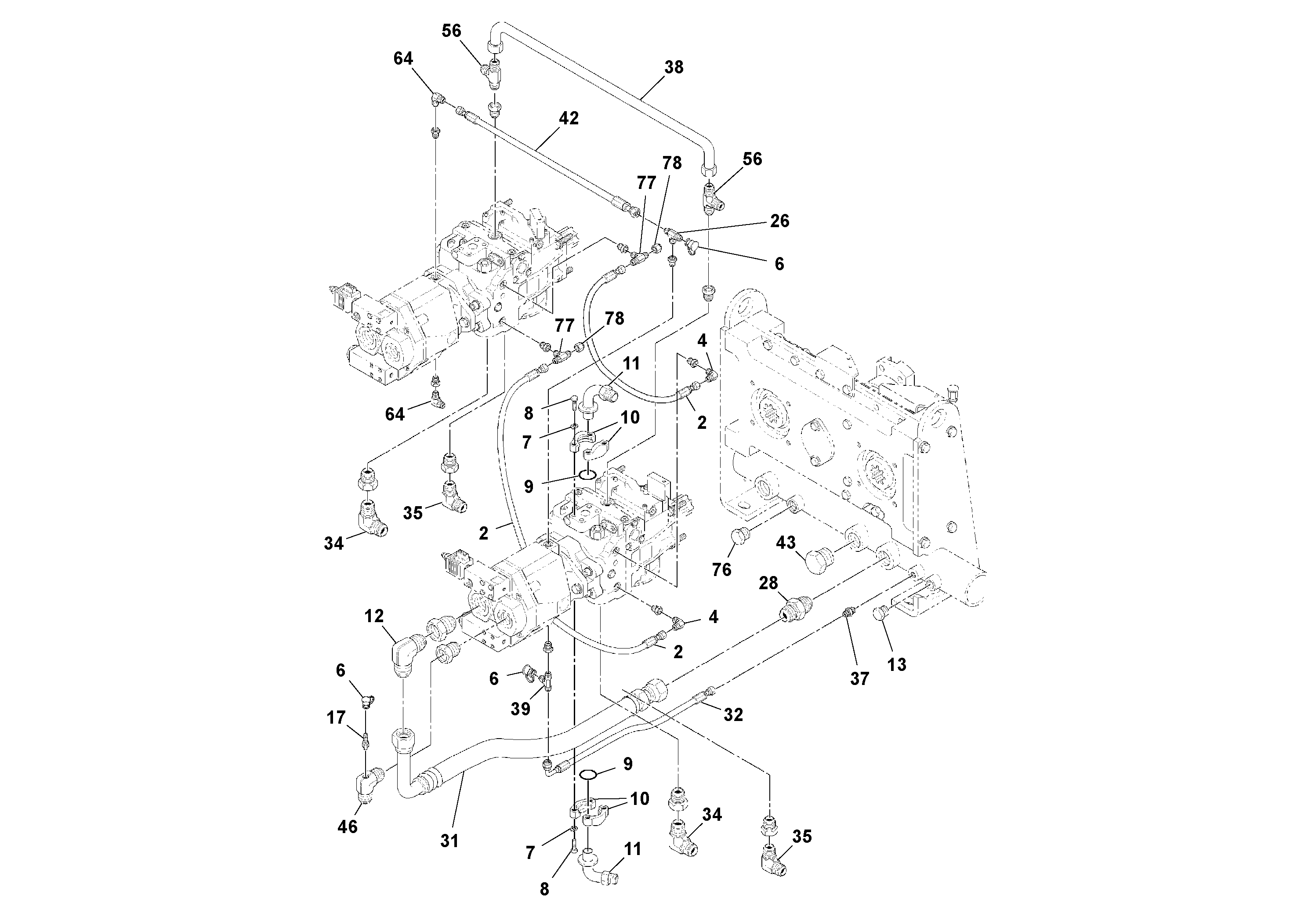 Схема запчастей Volvo PF4410 - 72120 Pump Drive Box - With Optional Generator Pump PF4410 S/N 197449-