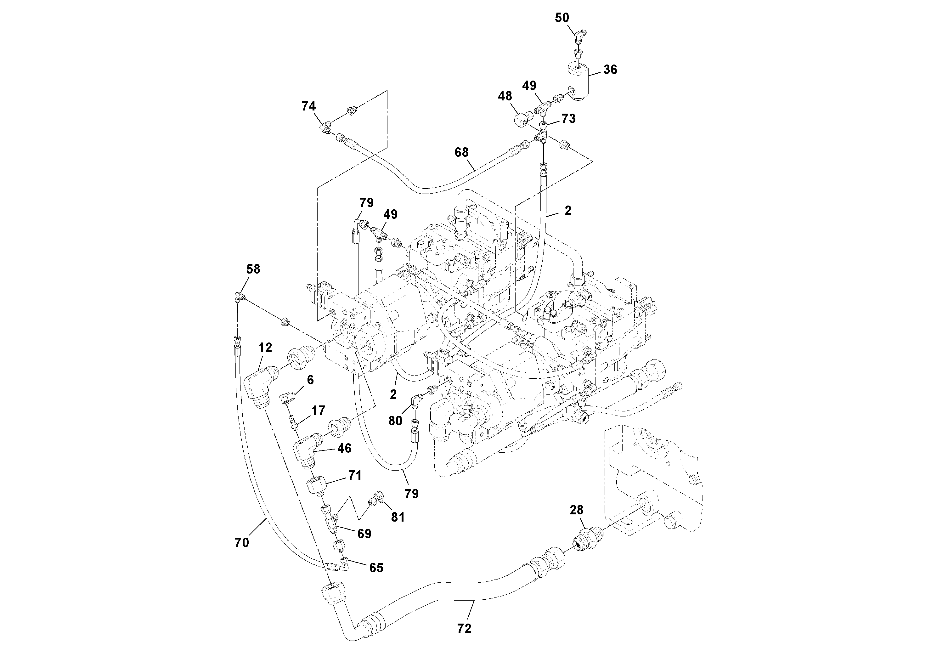 Схема запчастей Volvo PF4410 - 72121 Pump Drive Box - With Optional Generator Pump PF4410 S/N 197449-