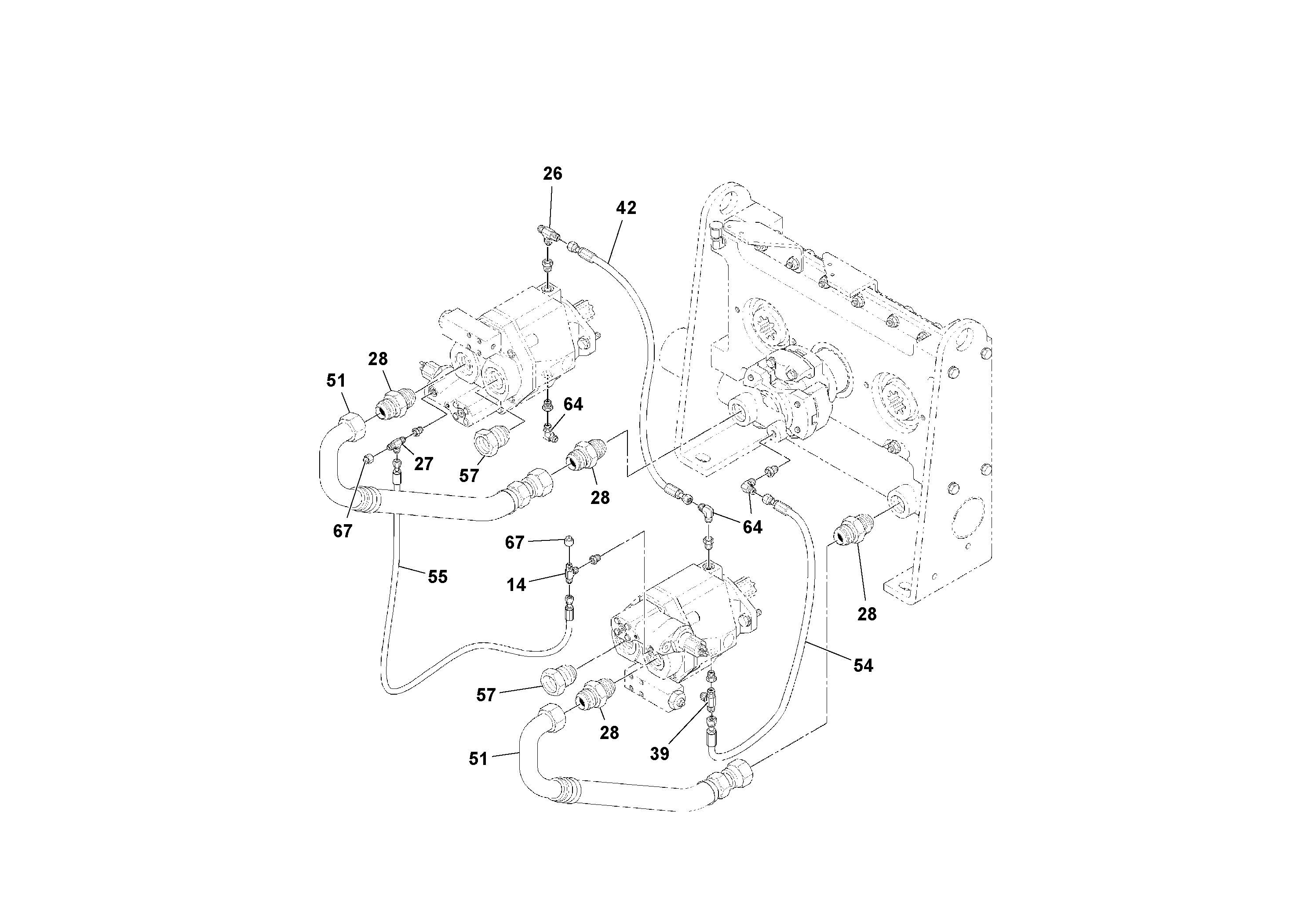 Схема запчастей Volvo PF4410 - 95736 Pump Drive Box PF4410 S/N 197449-