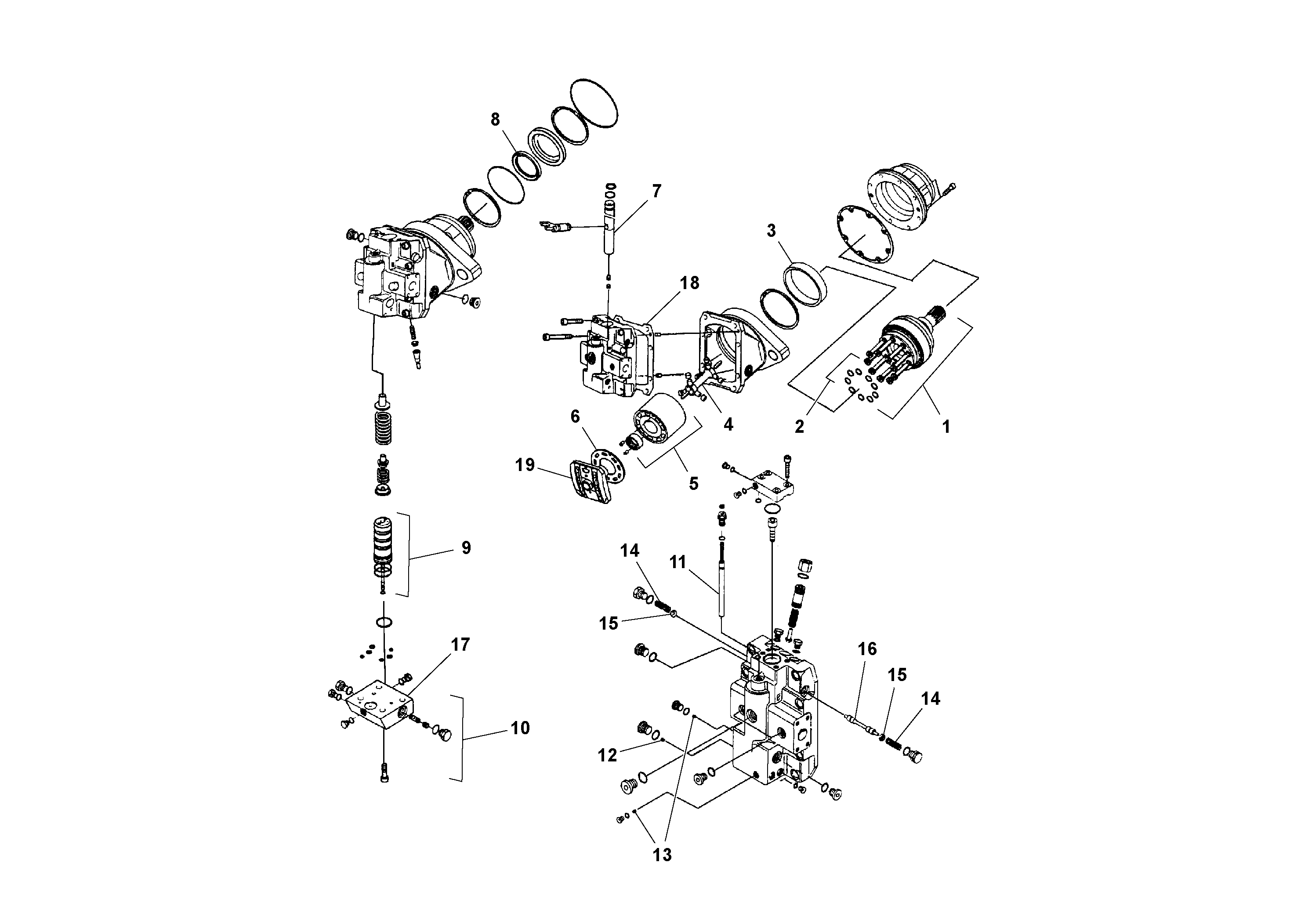 Схема запчастей Volvo PF4410 - 100841 Traction Drive Motor PF4410 S/N 197449-
