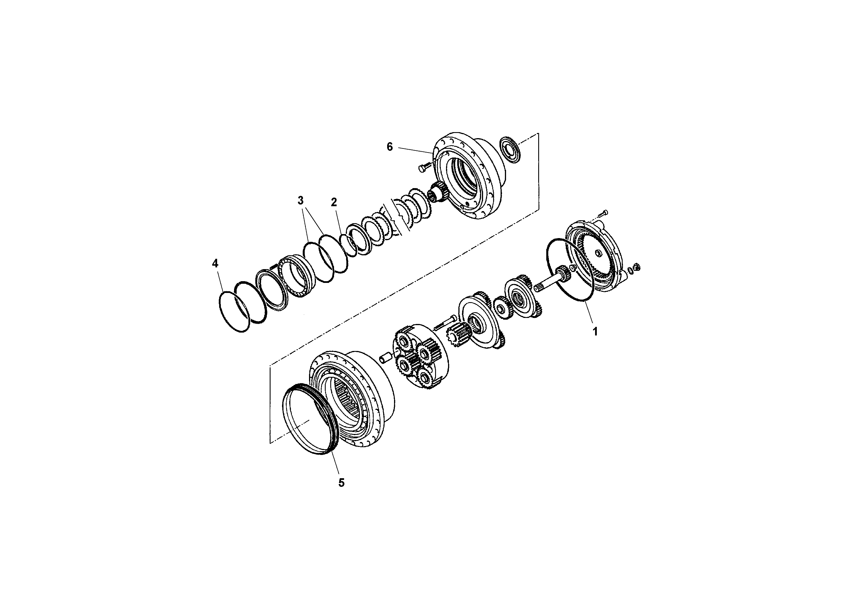 Схема запчастей Volvo PF4410 - 103408 Traction Drive Planetary Assembly PF4410 S/N 197449-