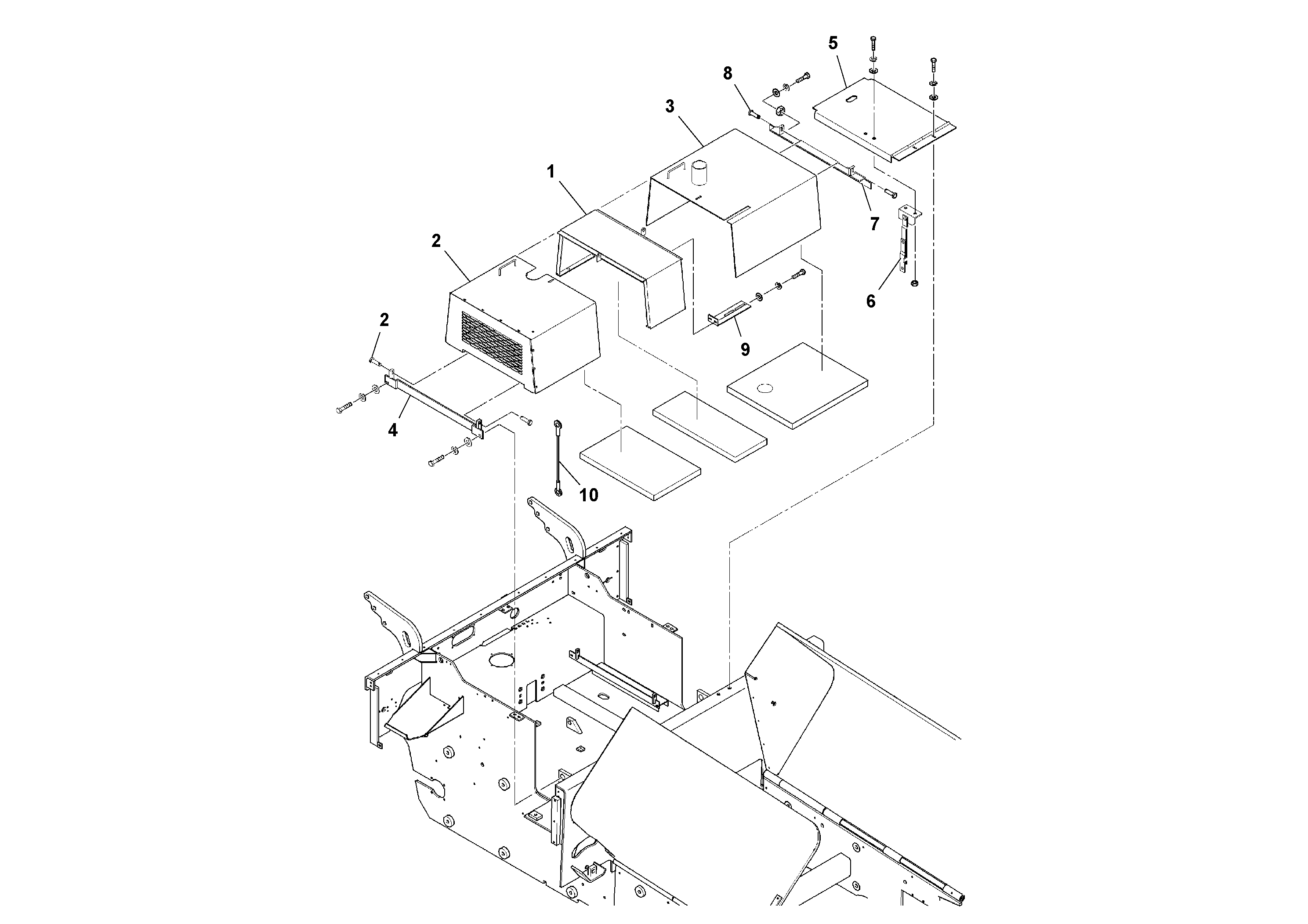 Схема запчастей Volvo PF4410 - 94787 Hood Arrangement PF4410 S/N 197449-