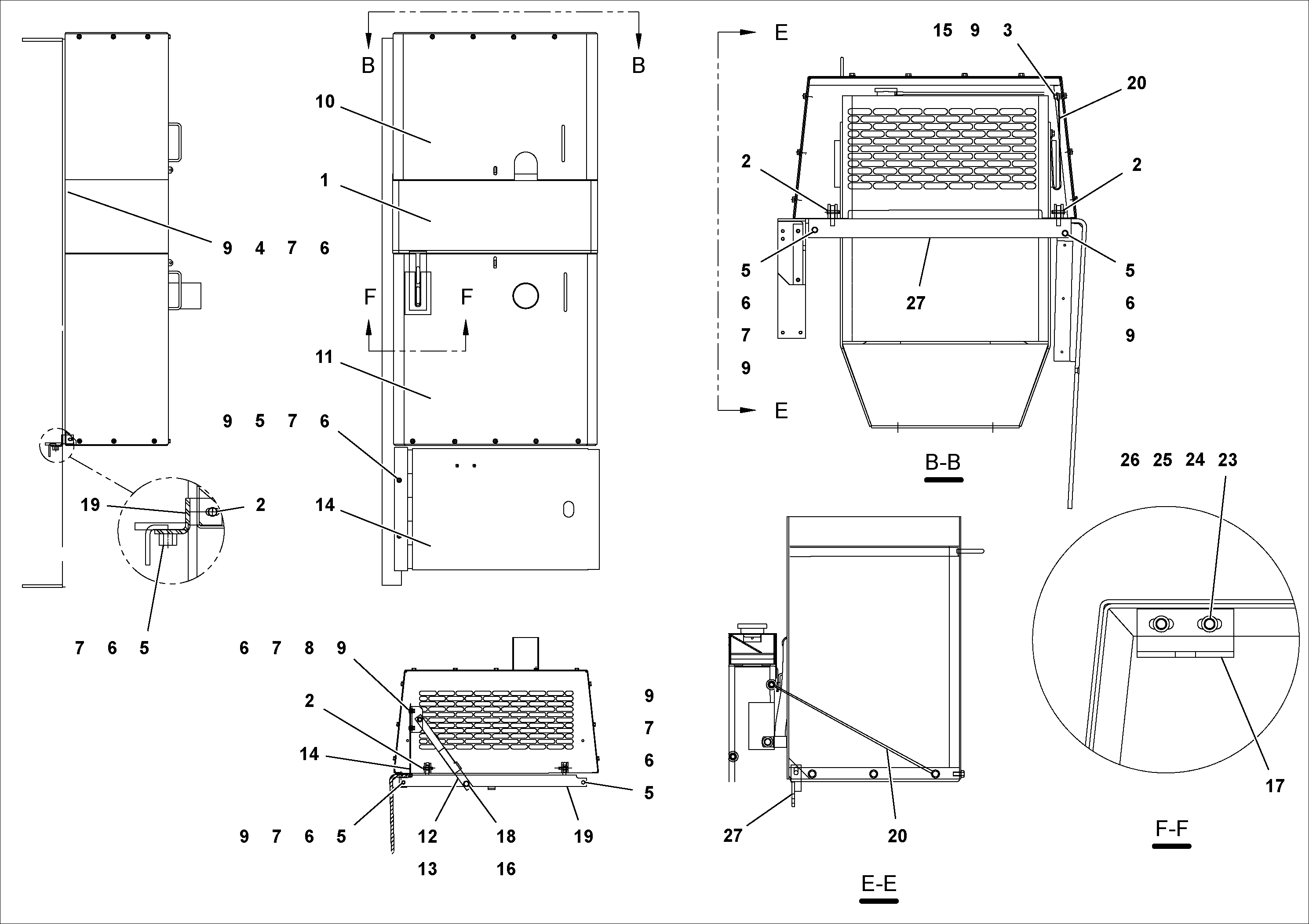 Схема запчастей Volvo PF4410 - 95172 Hood Arrangement PF4410 S/N 197449-