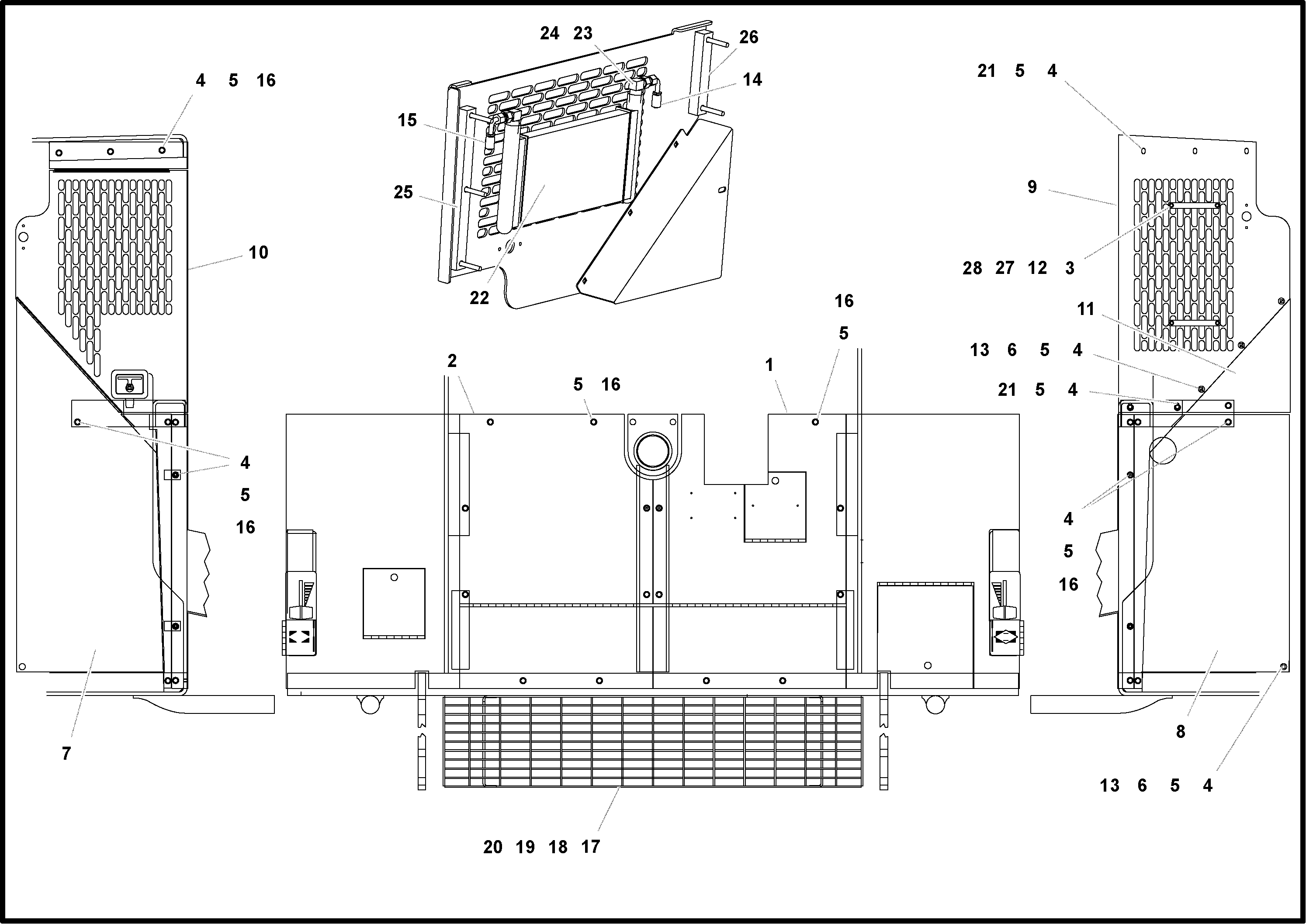 Схема запчастей Volvo PF4410 - 94120 Deck Plate Arrangement PF4410 S/N 197449-