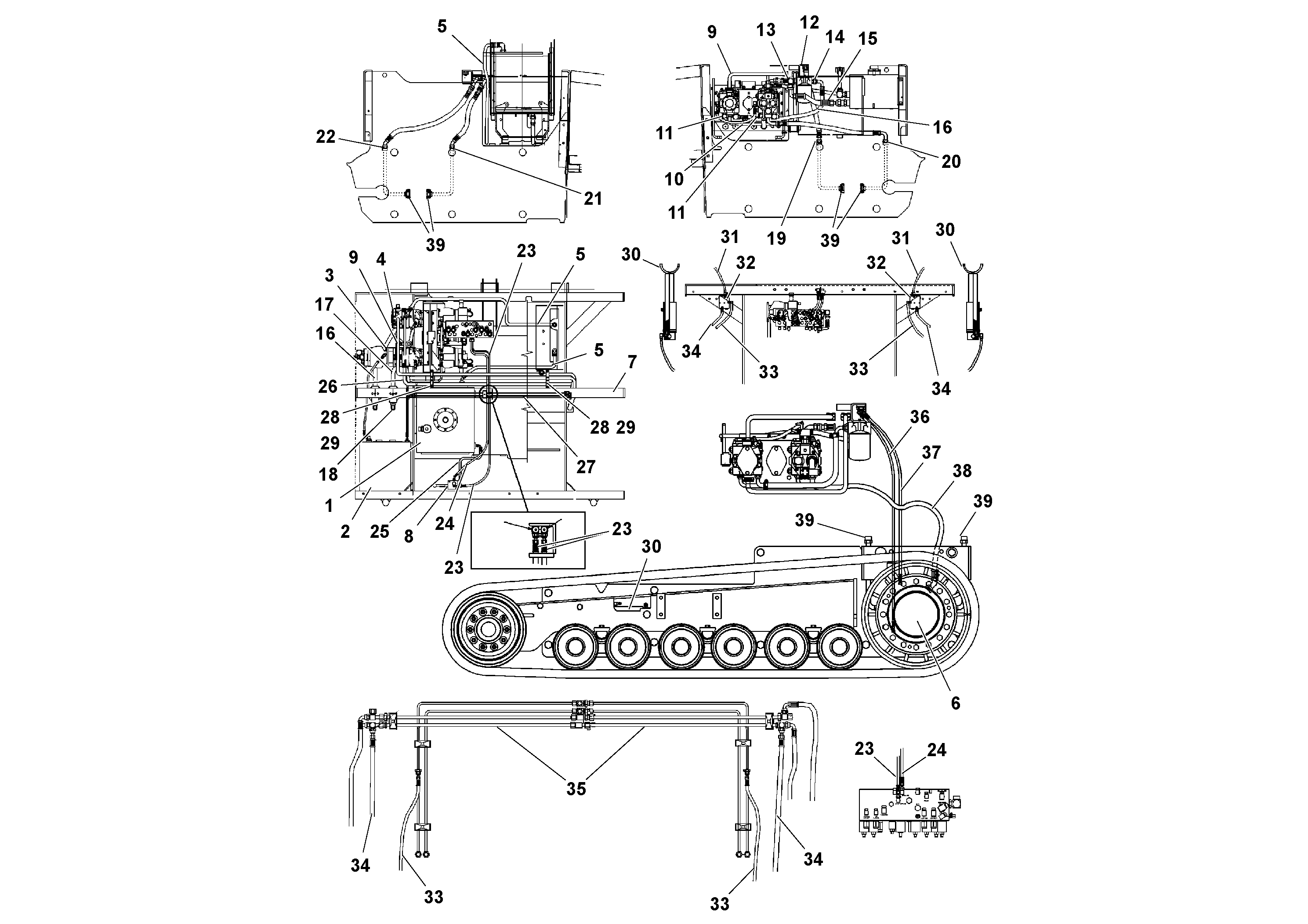Схема запчастей Volvo PF4410 - 57735 Traction Hydraulic System PF4410 S/N 197449-