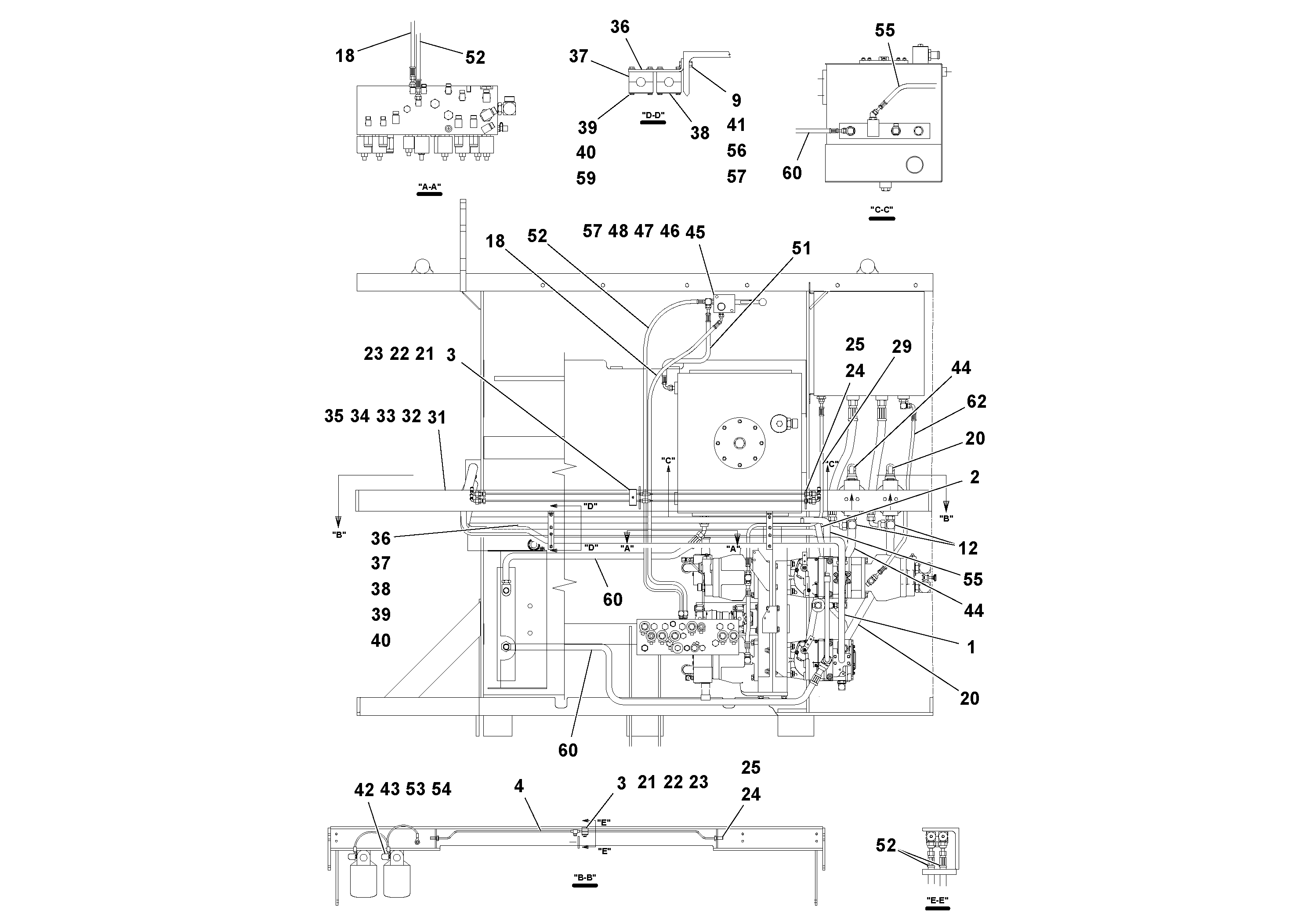 Схема запчастей Volvo PF4410 - 92881 Traction Hydraulic System PF4410 S/N 197449-