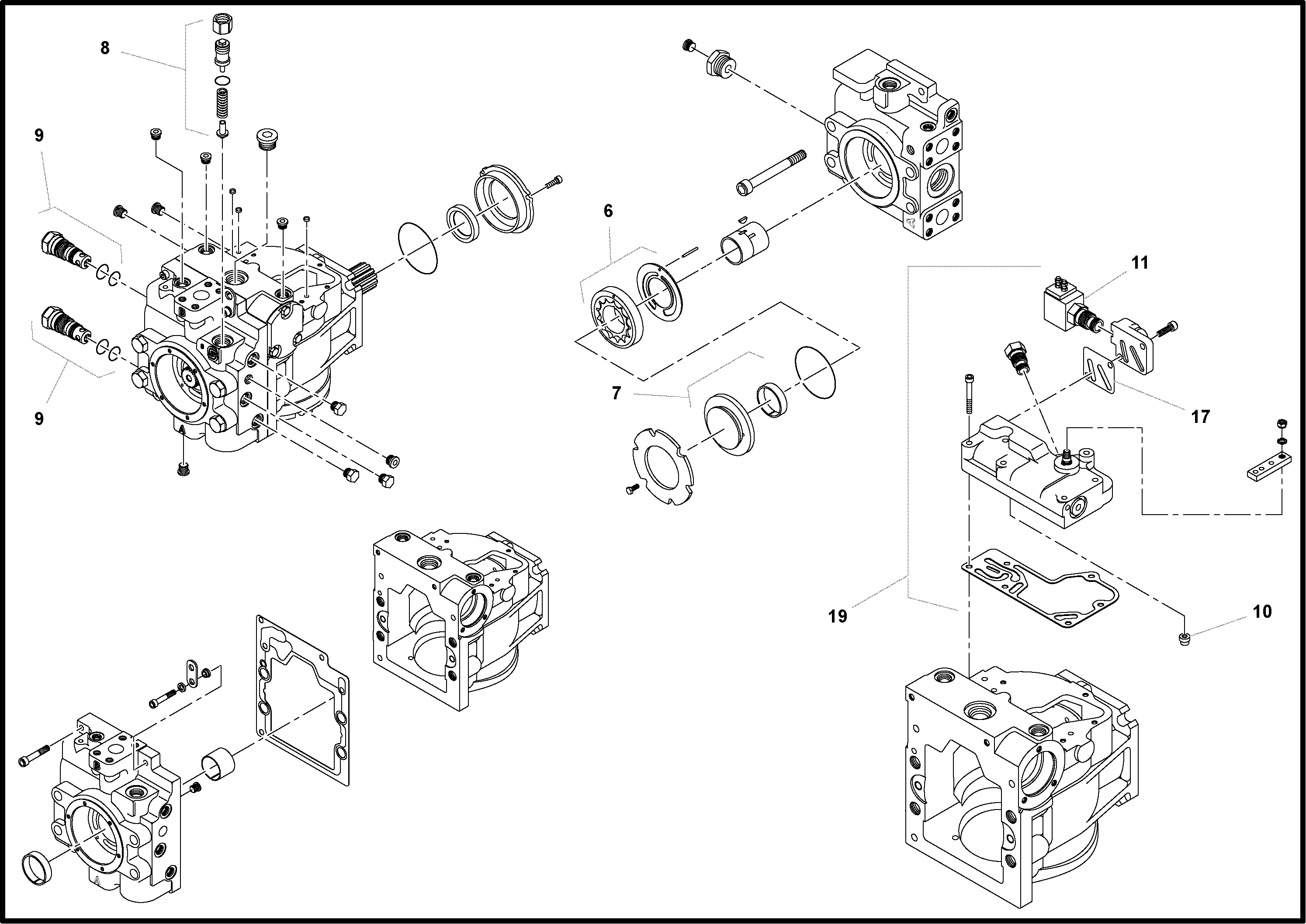 Схема запчастей Volvo PF4410 - 57741 Traction Drive Pump Assembly PF4410 S/N 197449-