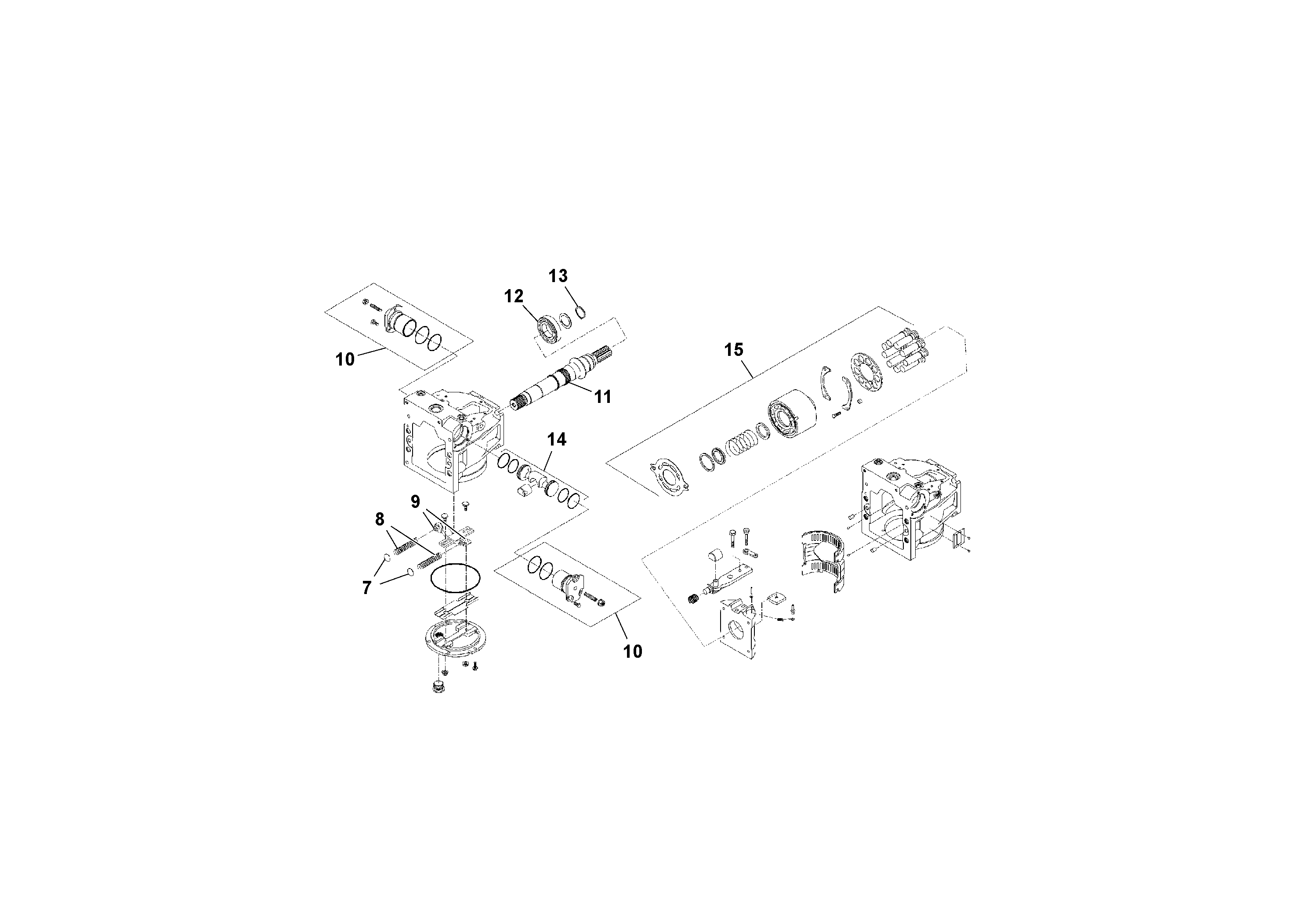 Схема запчастей Volvo PF4410 - 92449 Traction Drive Pump Assembly PF4410 S/N 197449-