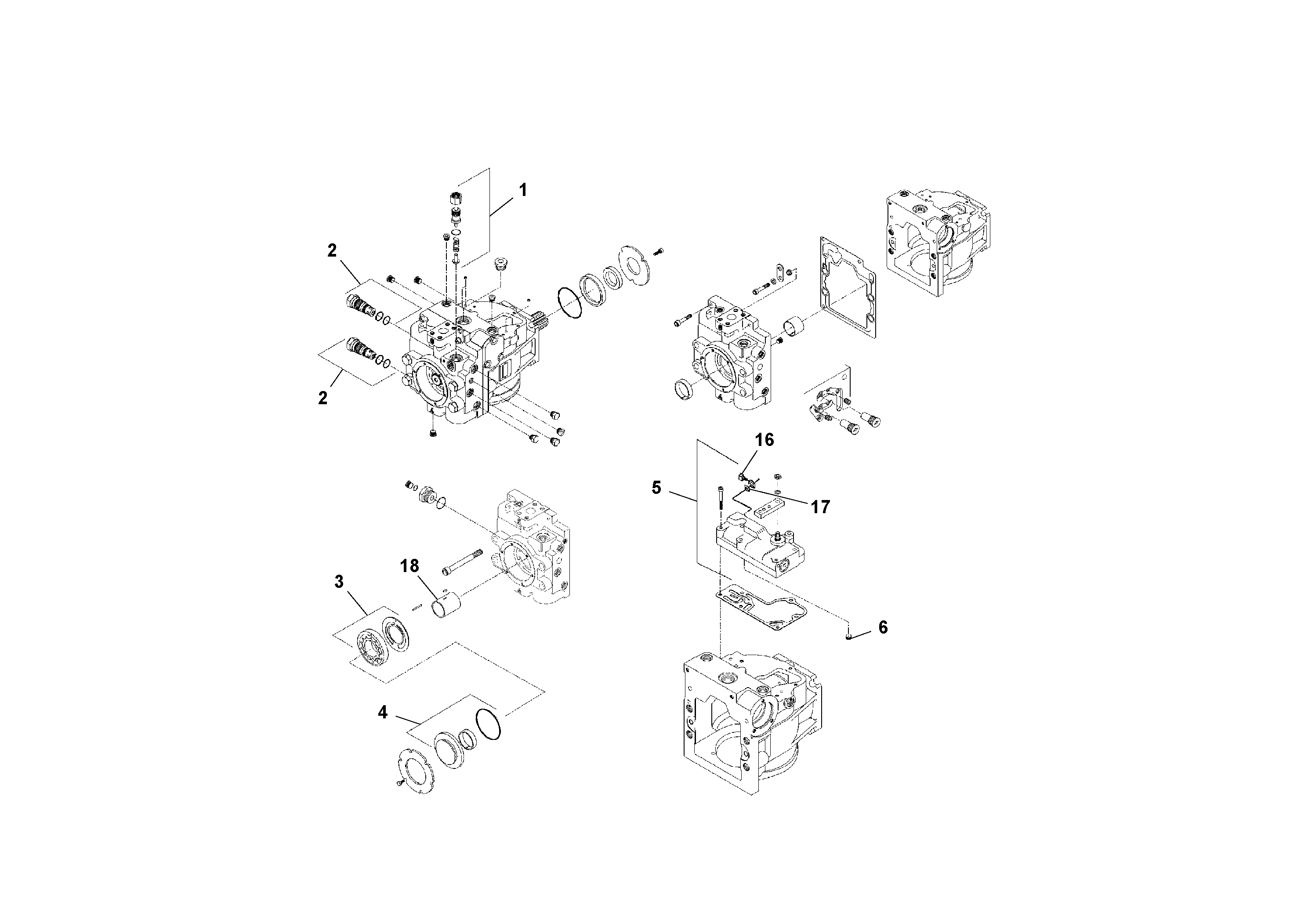 Схема запчастей Volvo PF4410 - 93872 Traction Drive Pump Assembly PF4410 S/N 197449-