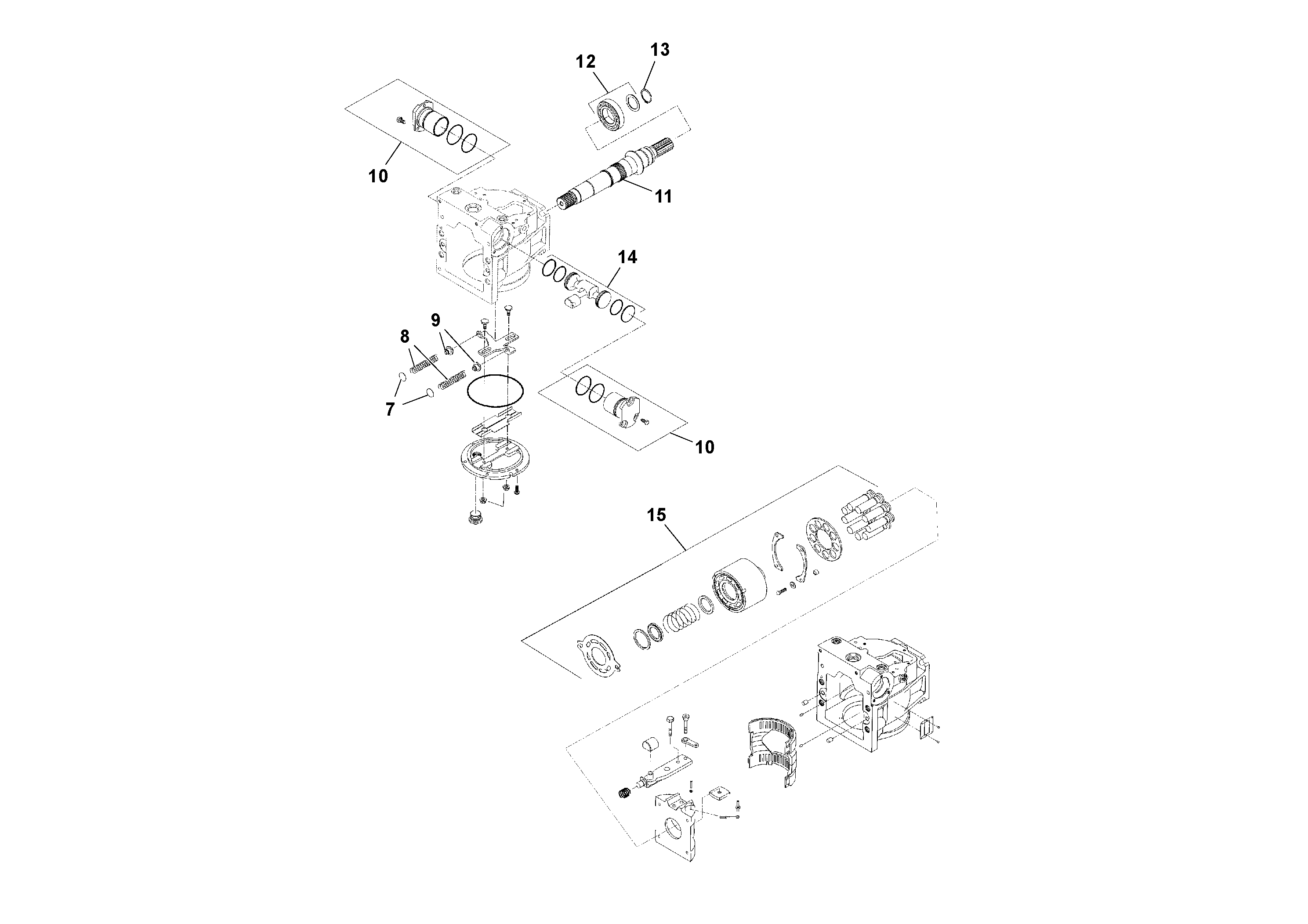 Схема запчастей Volvo PF4410 - 95156 Traction Drive Pump Assembly PF4410 S/N 197449-