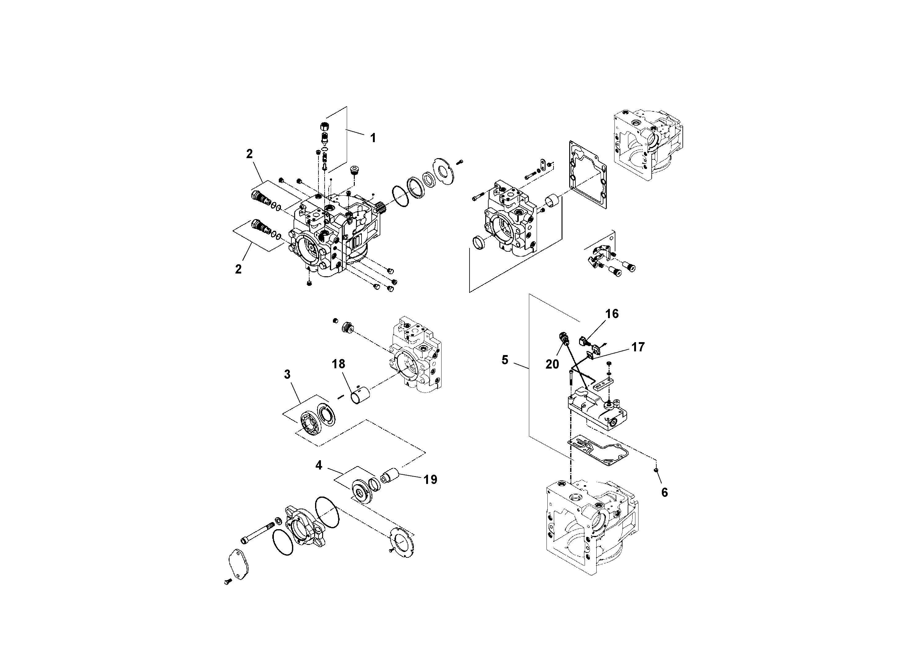 Схема запчастей Volvo PF4410 - 95748 Traction Drive Pump Assembly PF4410 S/N 197449-