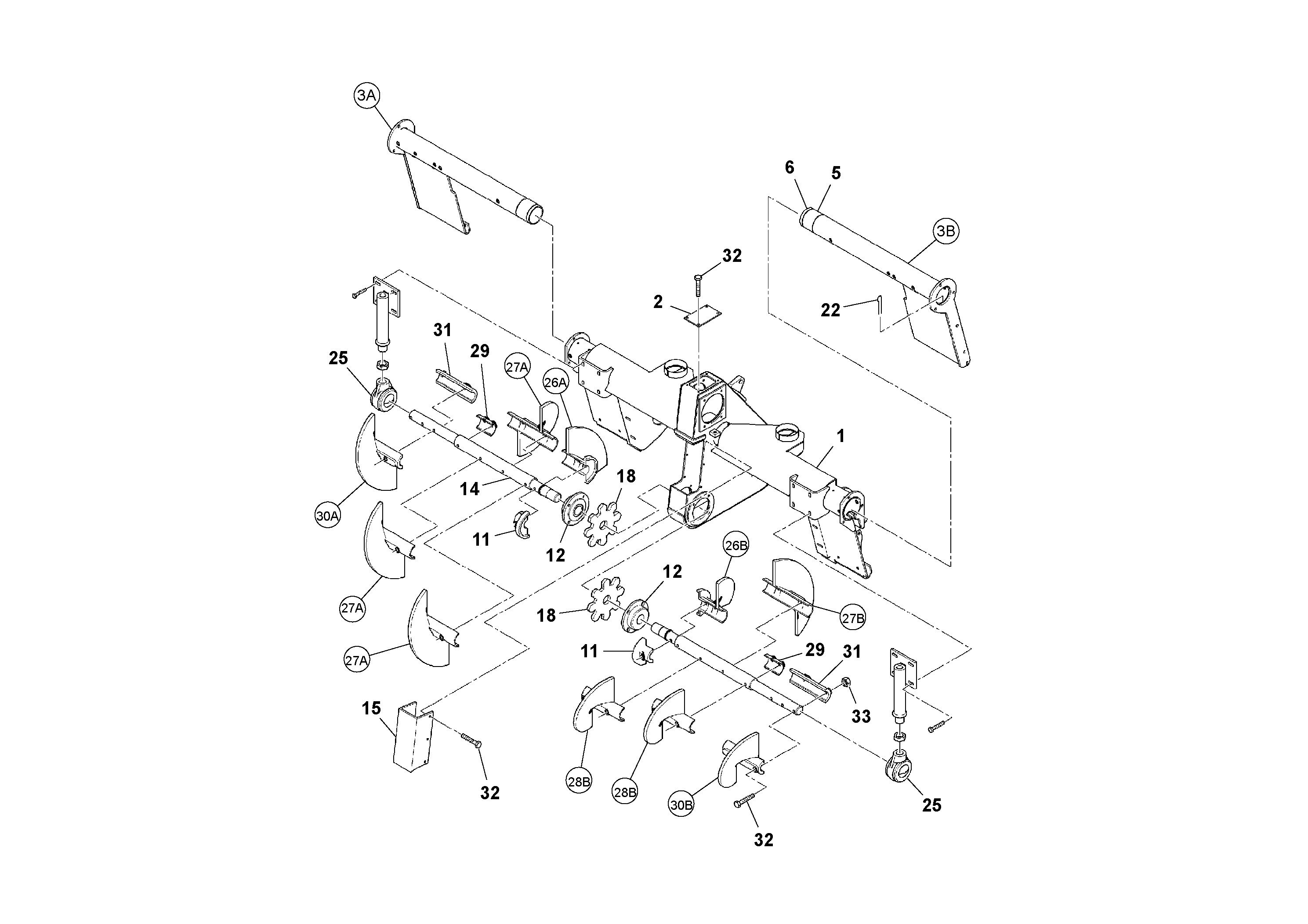 Схема запчастей Volvo PF4410 - 104632 Auger/conveyor Drive Assembly PF4410 S/N 197449-