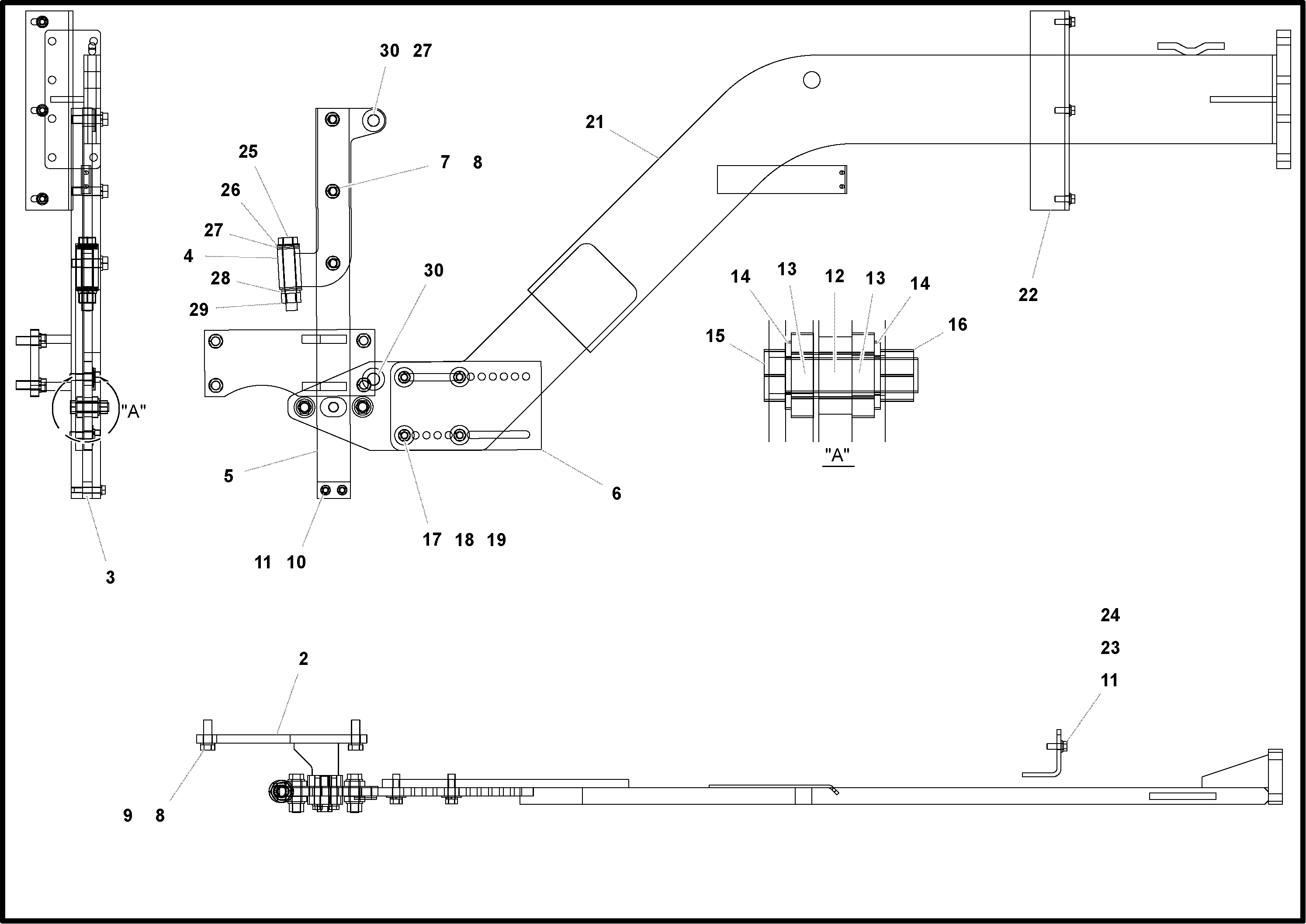 Схема запчастей Volvo PF4410 - 92377 Side Arm Arrangement PF4410 S/N 197449-