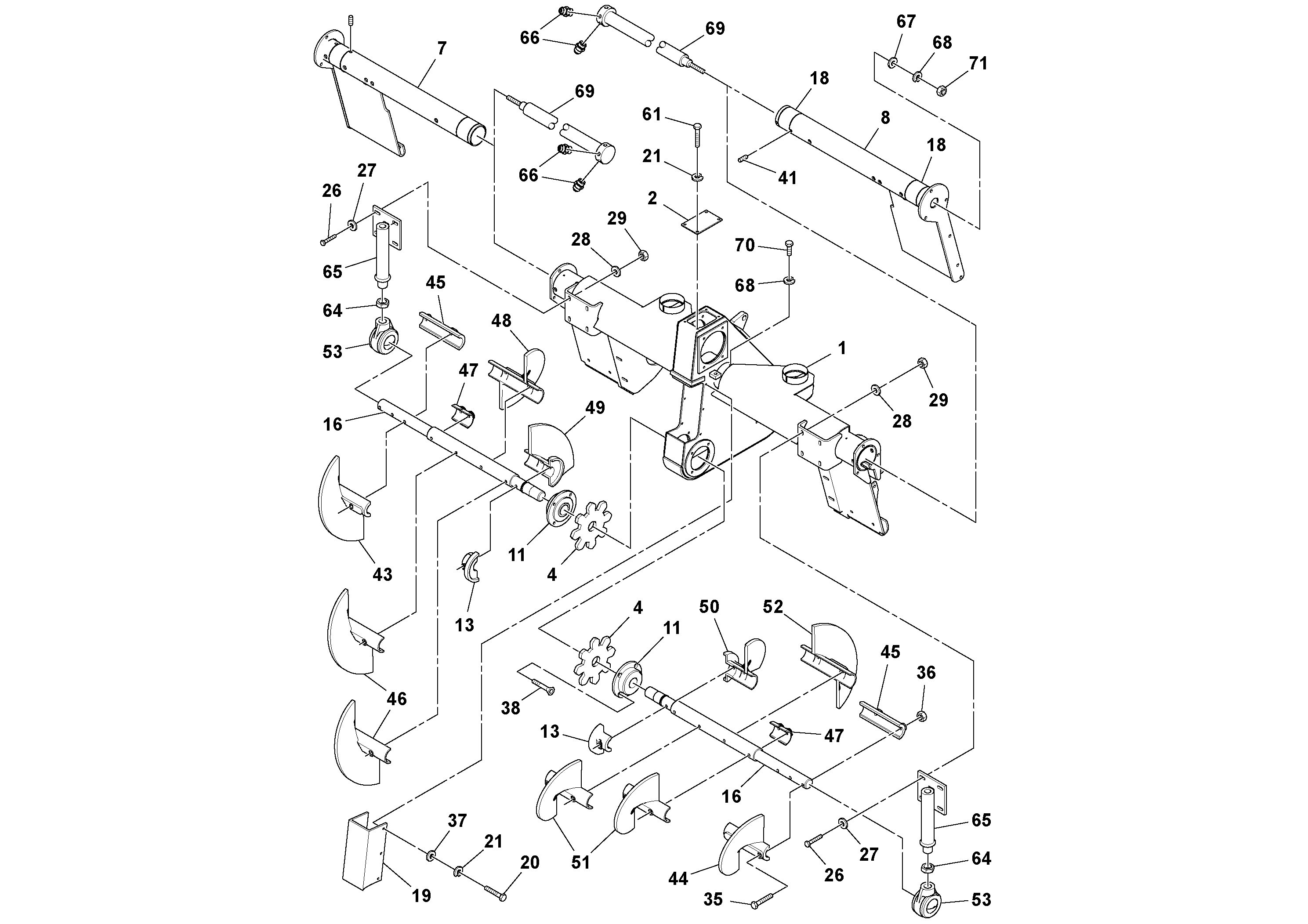 Схема запчастей Volvo PF4410 - 92460 Auger/conveyor Drive Assembly PF4410 S/N 197449-