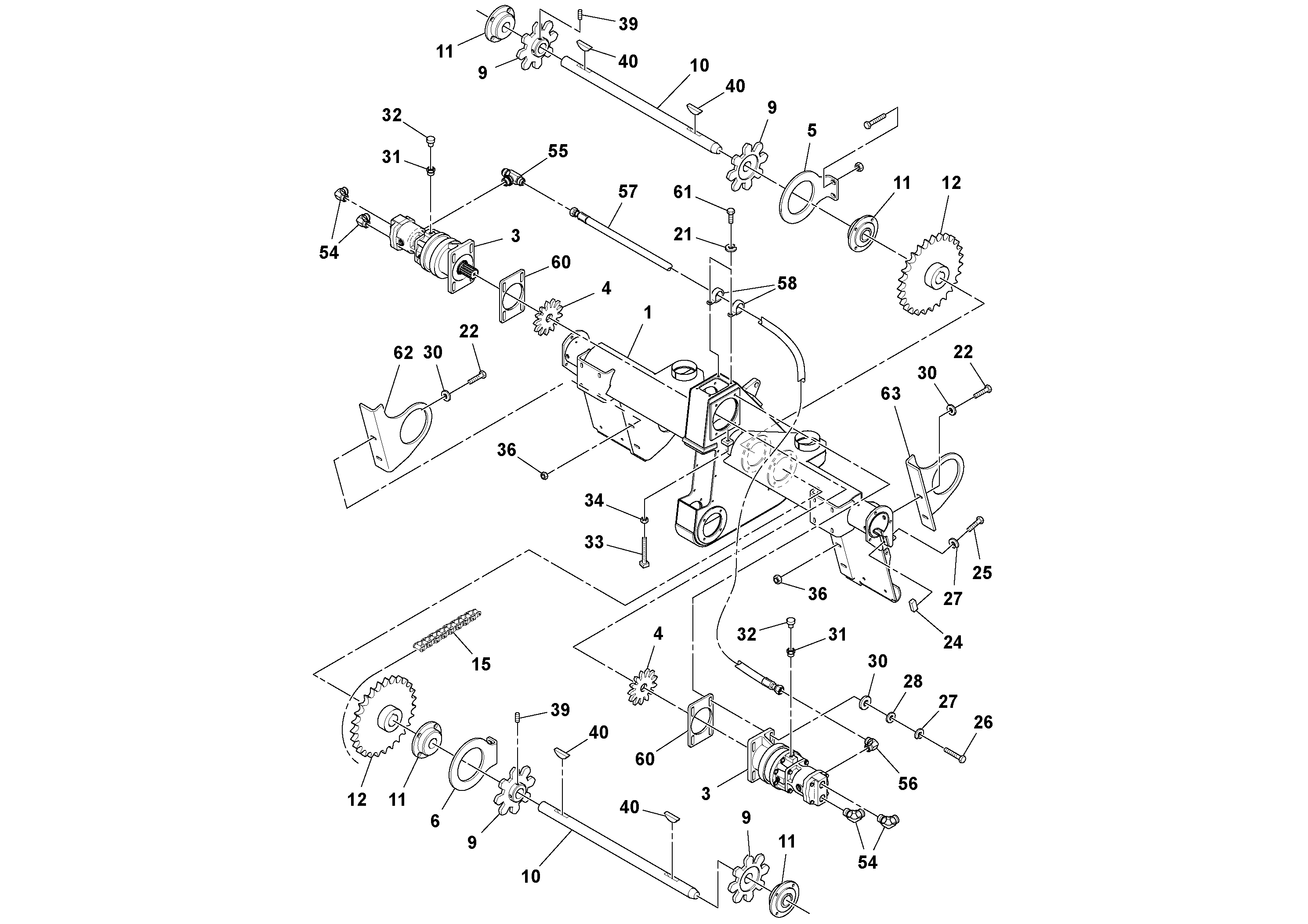 Схема запчастей Volvo PF4410 - 92838 Auger/conveyor Drive Assembly PF4410 S/N 197449-