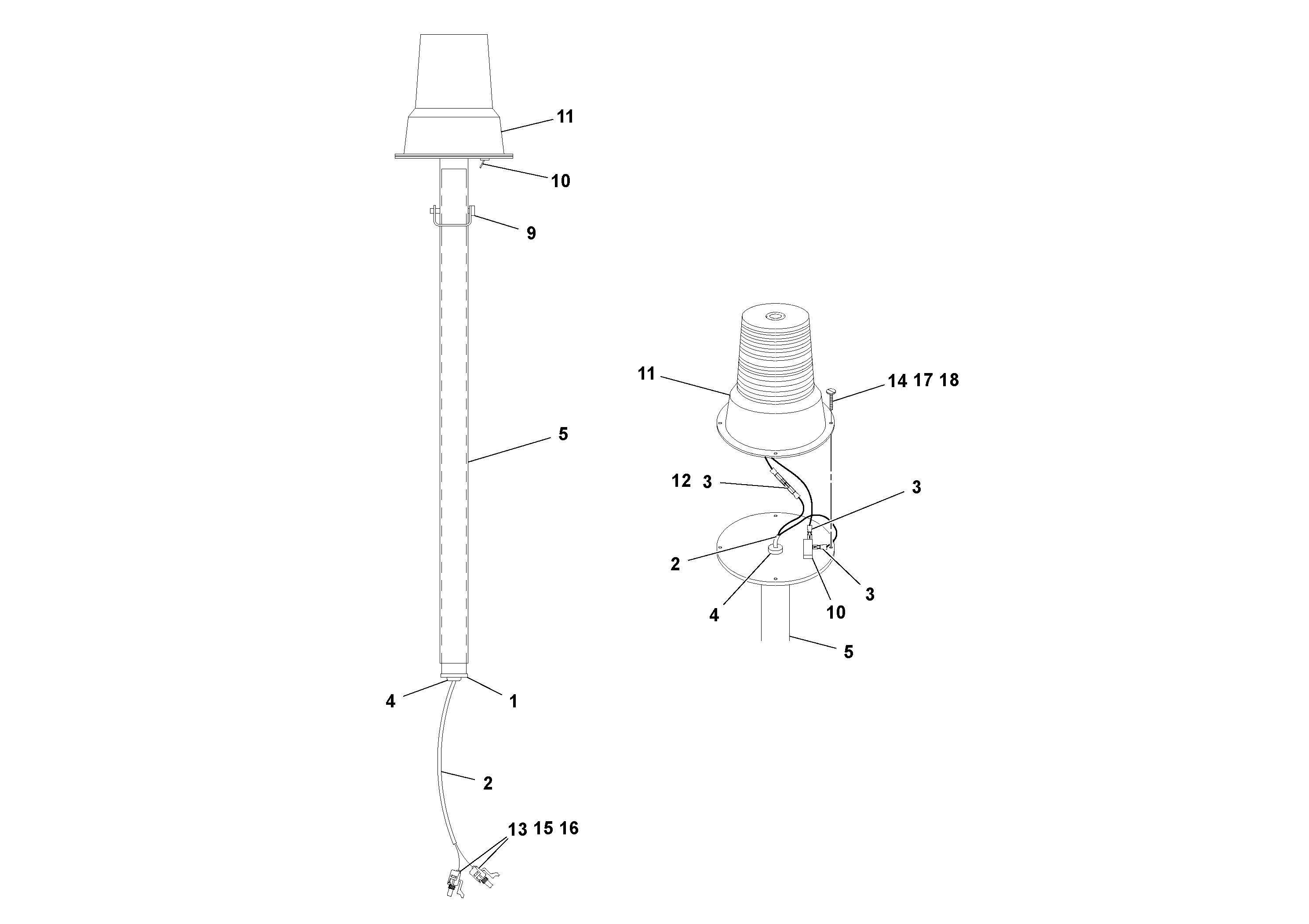 Схема запчастей Volvo PF4410 - 74293 Strobe Light Installation PF4410 S/N 375009-