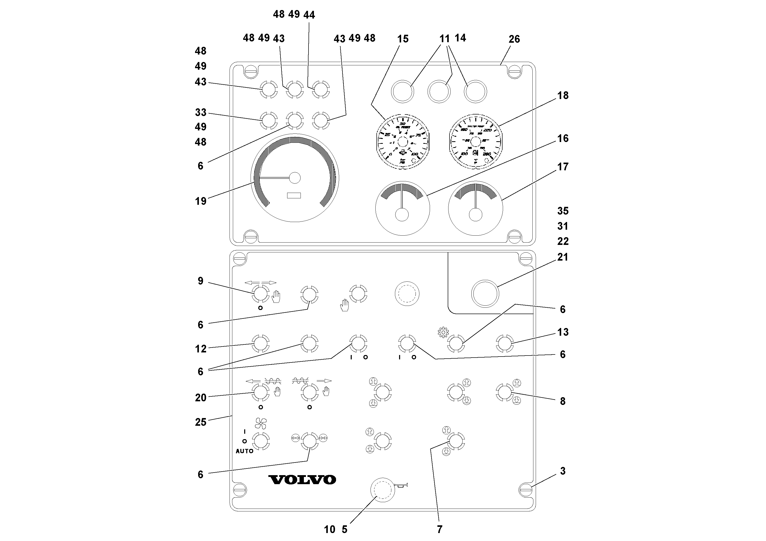 Схема запчастей Volvo PF4410 - 83731 Control Box Assembly PF4410 S/N 375009-