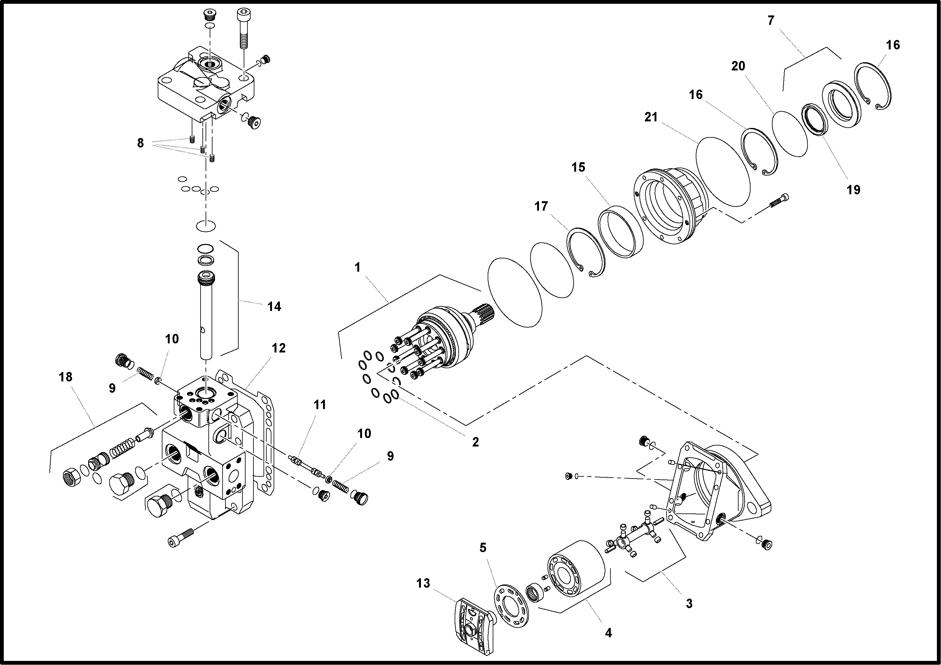 Схема запчастей Volvo PF4410 - 77071 Traction Drive Motor PF4410 S/N 375009-