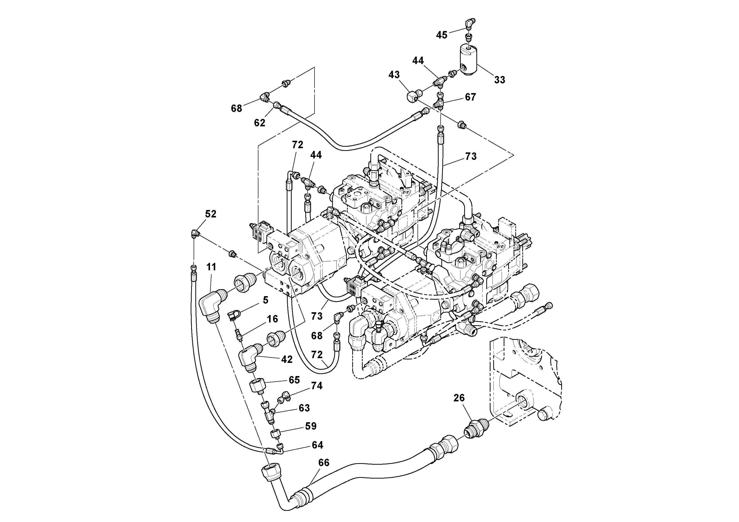Схема запчастей Volvo PF4410 - 79343 Pump Drive Box Assembly PF4410 S/N 375009-